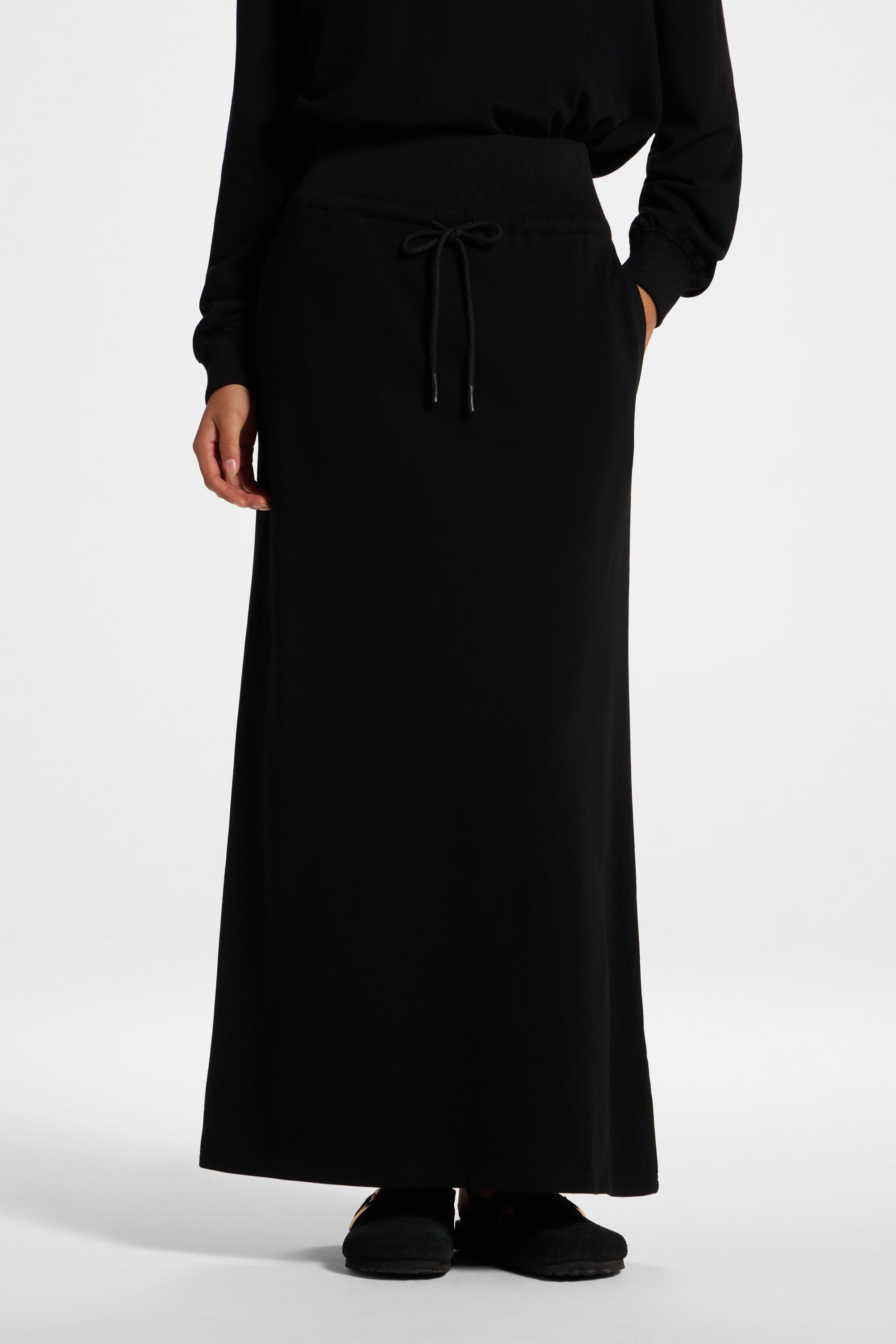 Cotton Blend Lounge Skirt - Black