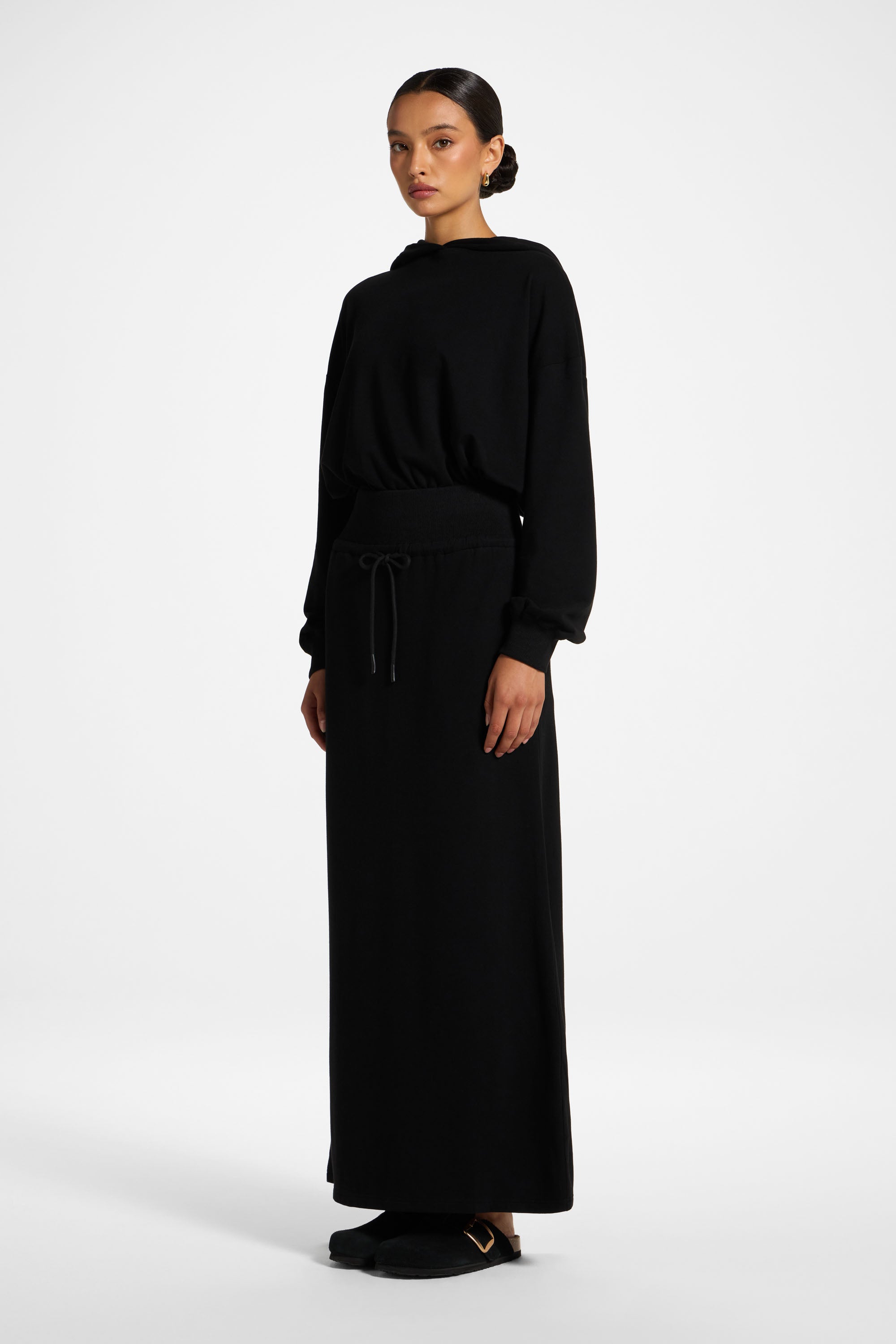 Cotton Blend Lounge Skirt - Black
