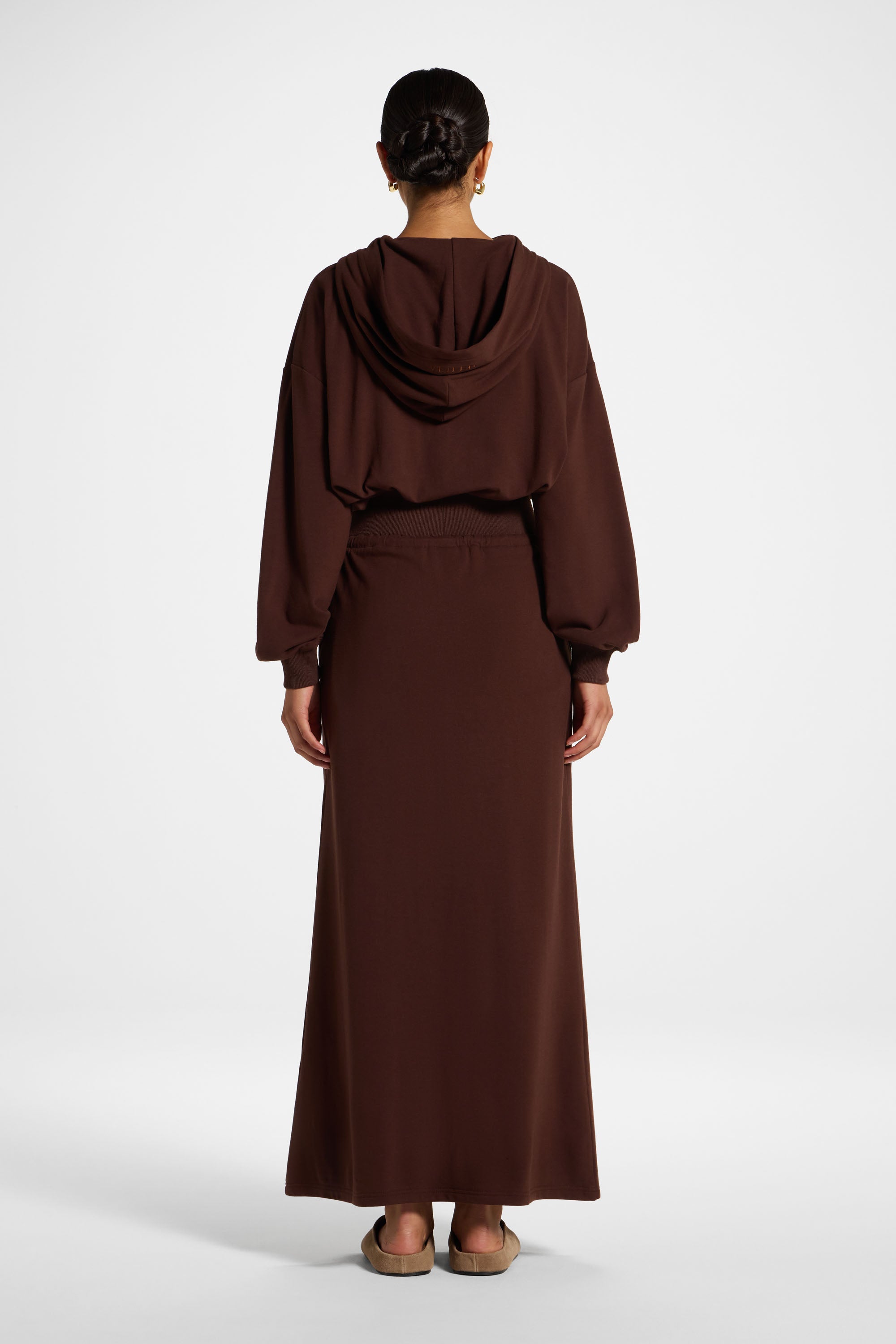 Cotton Blend Lounge Skirt - Chocolate