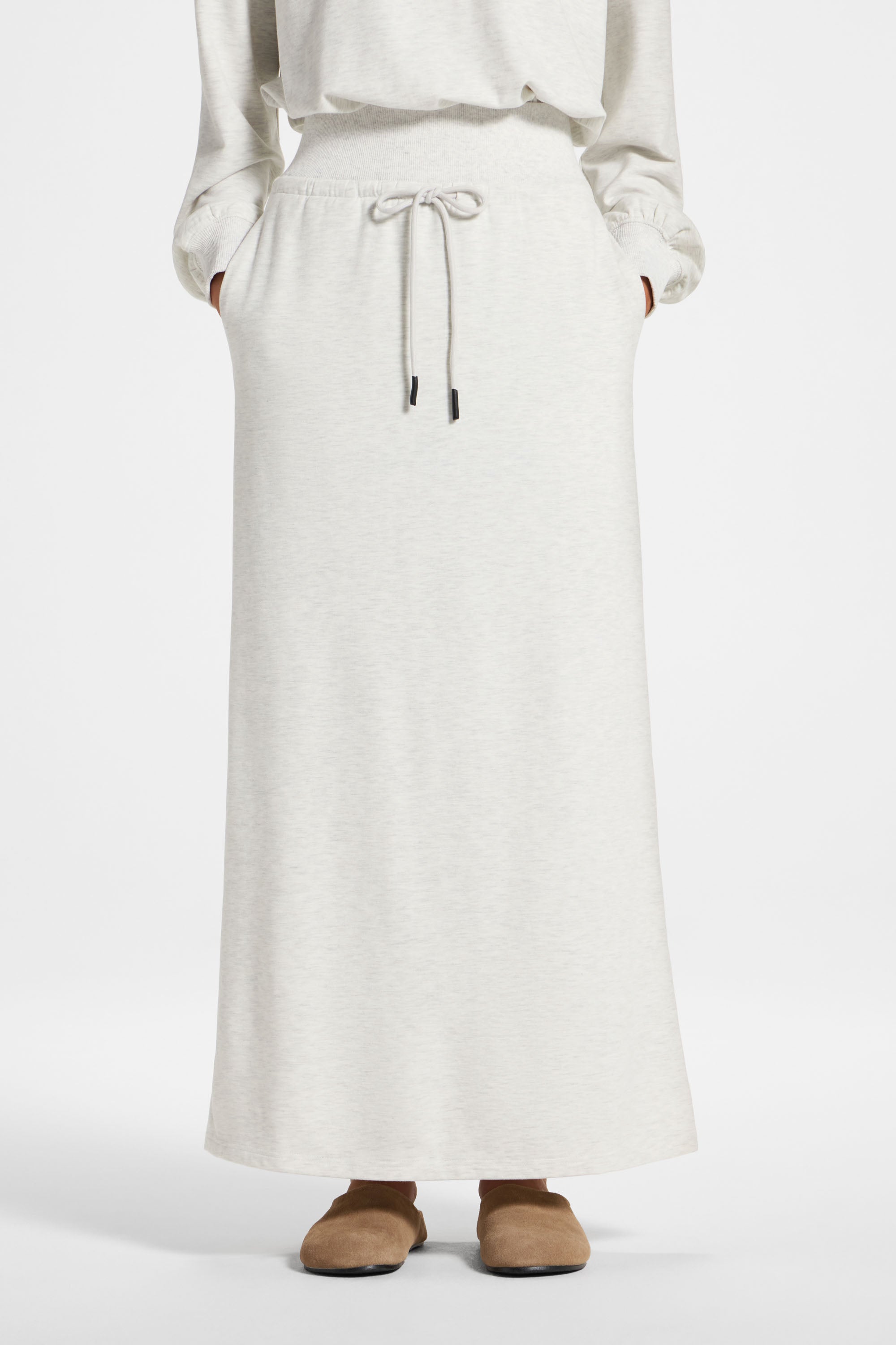 Cotton Blend Lounge Skirt - Light Heather