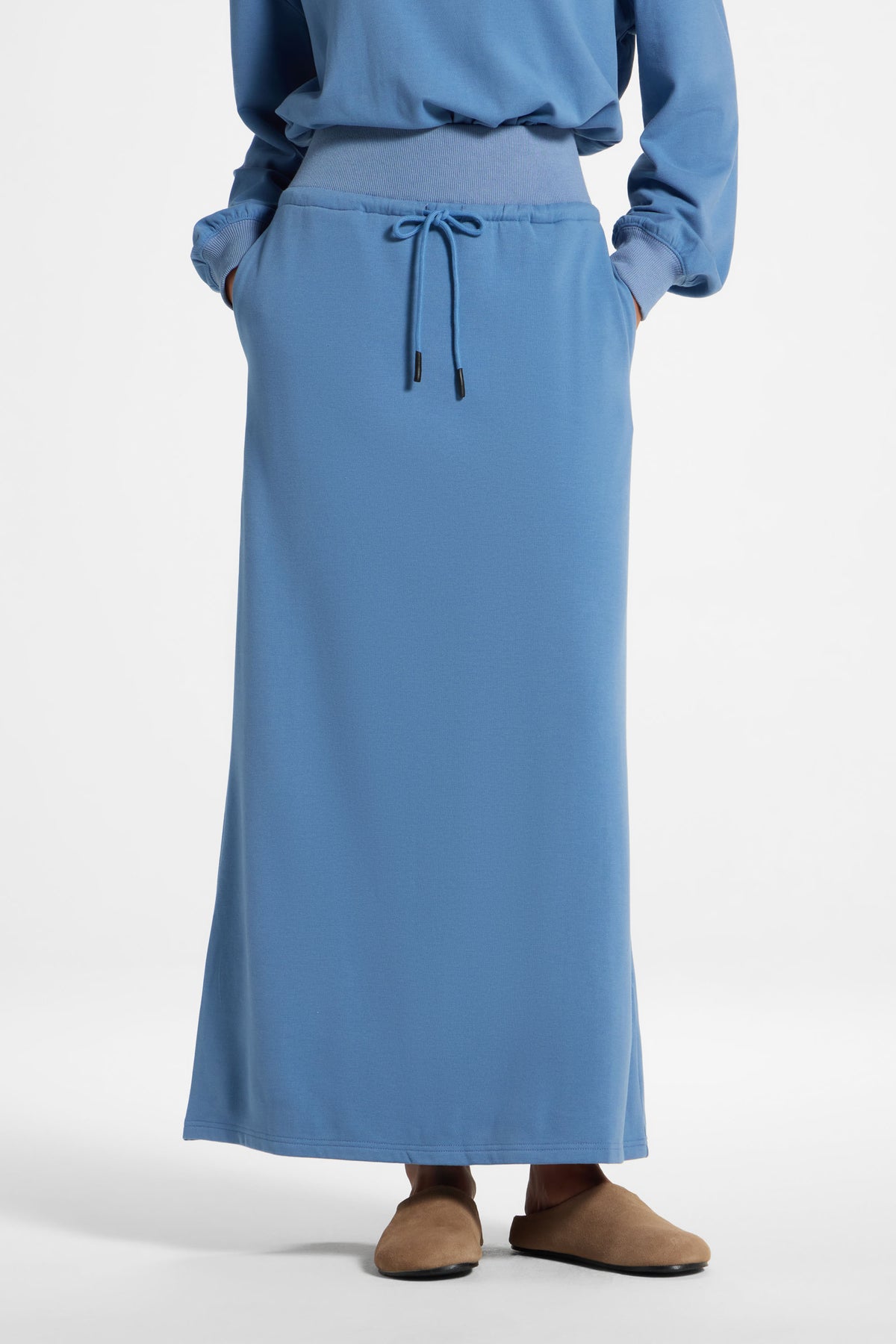 Cotton Blend Lounge Skirt - Sky