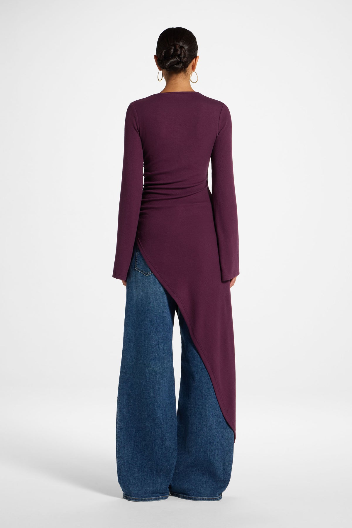 Midi Tunic Top - Black Plum