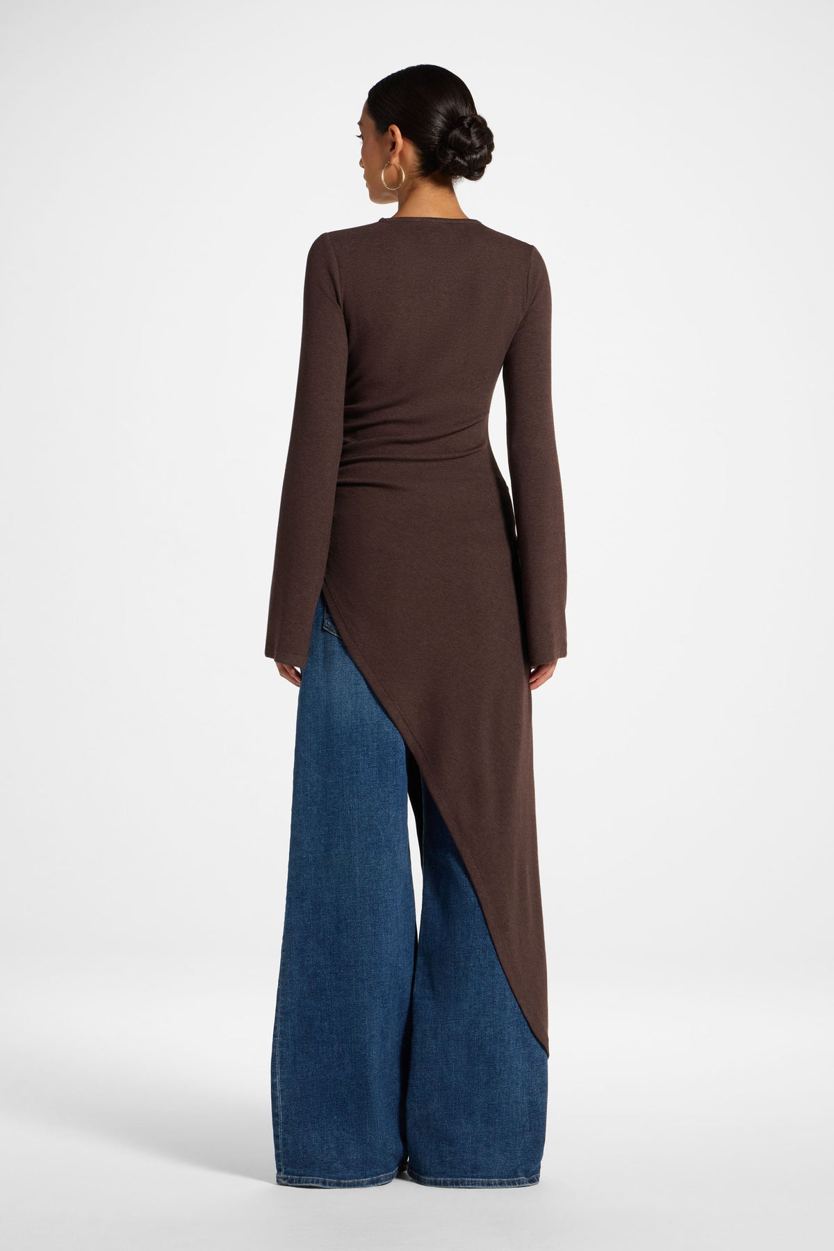 Midi Tunic Top - Heathered Brown