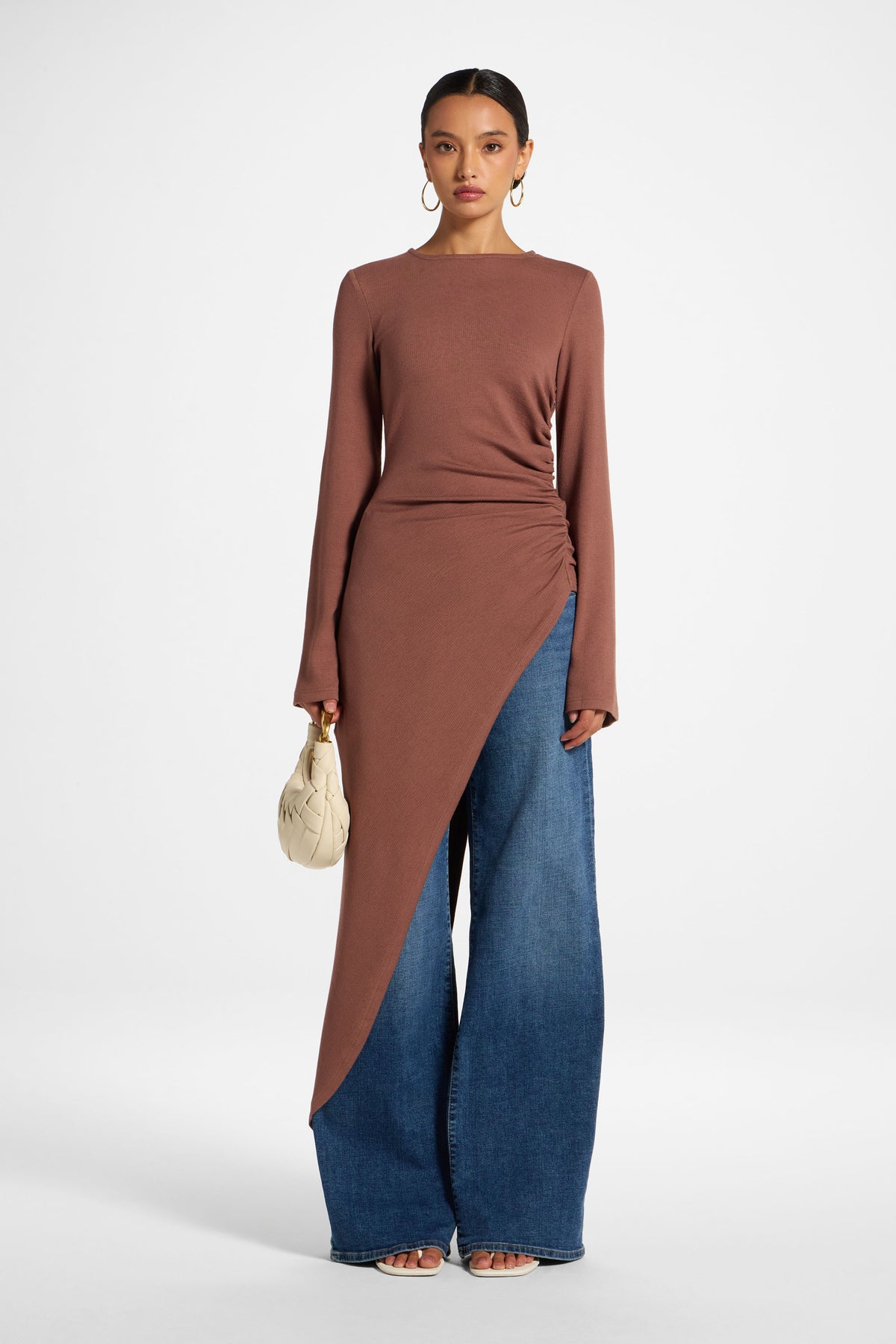 Midi Tunic Top - Mocha Rose