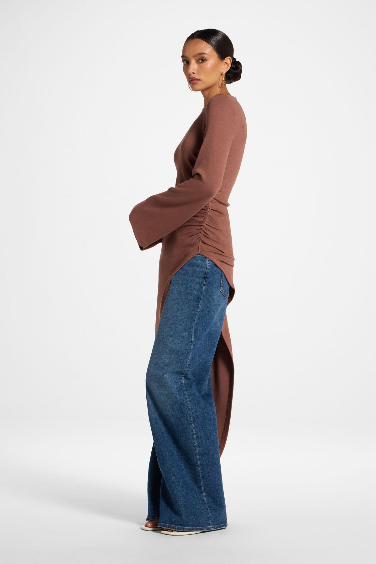 Midi Tunic Top - Mocha Rose