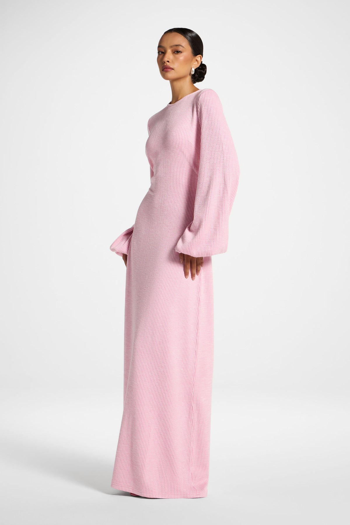 Rib Tie Back Maxi Dress - Just Pink