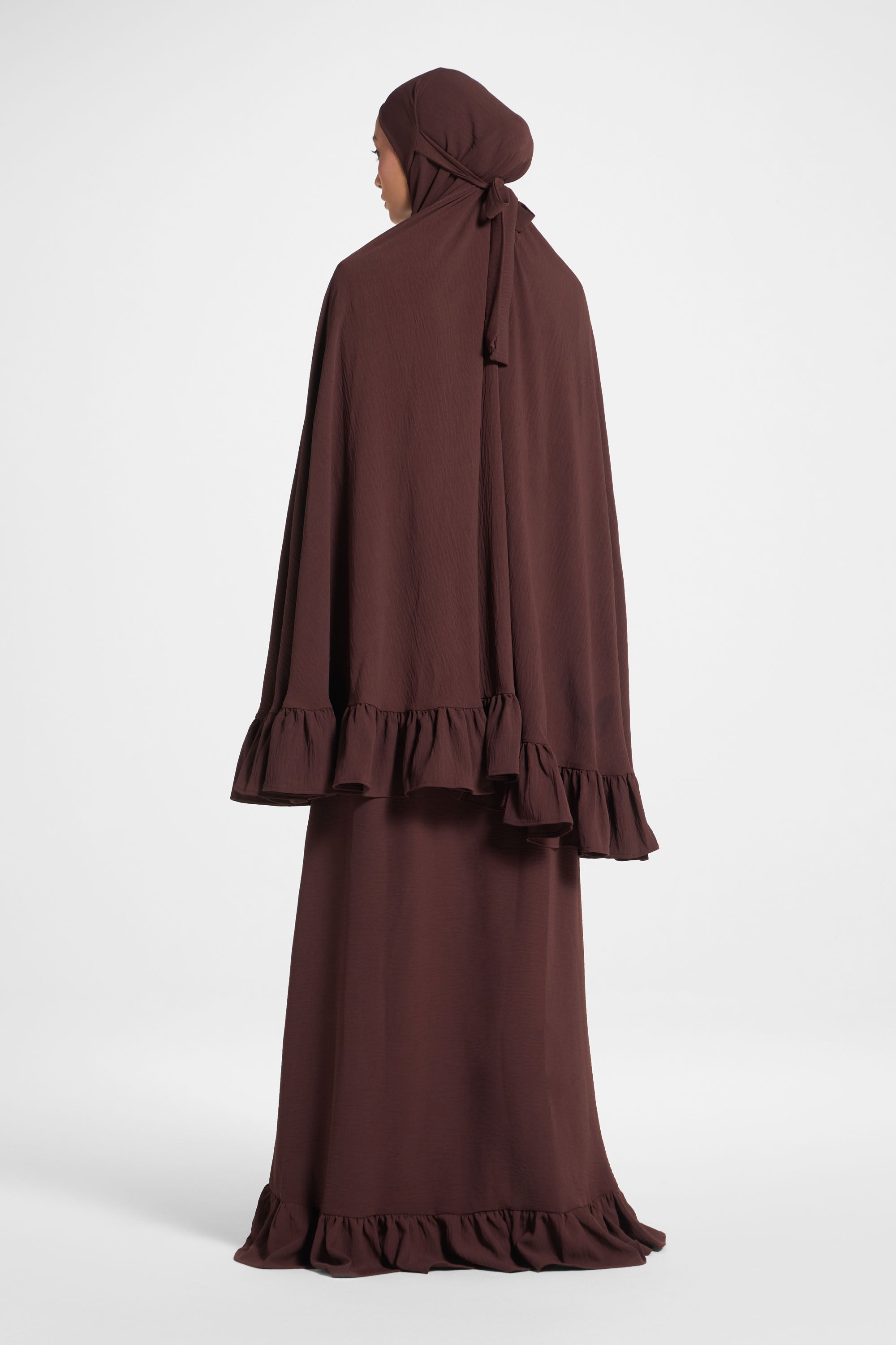 Ruffle Prayer Set - Chocolate
