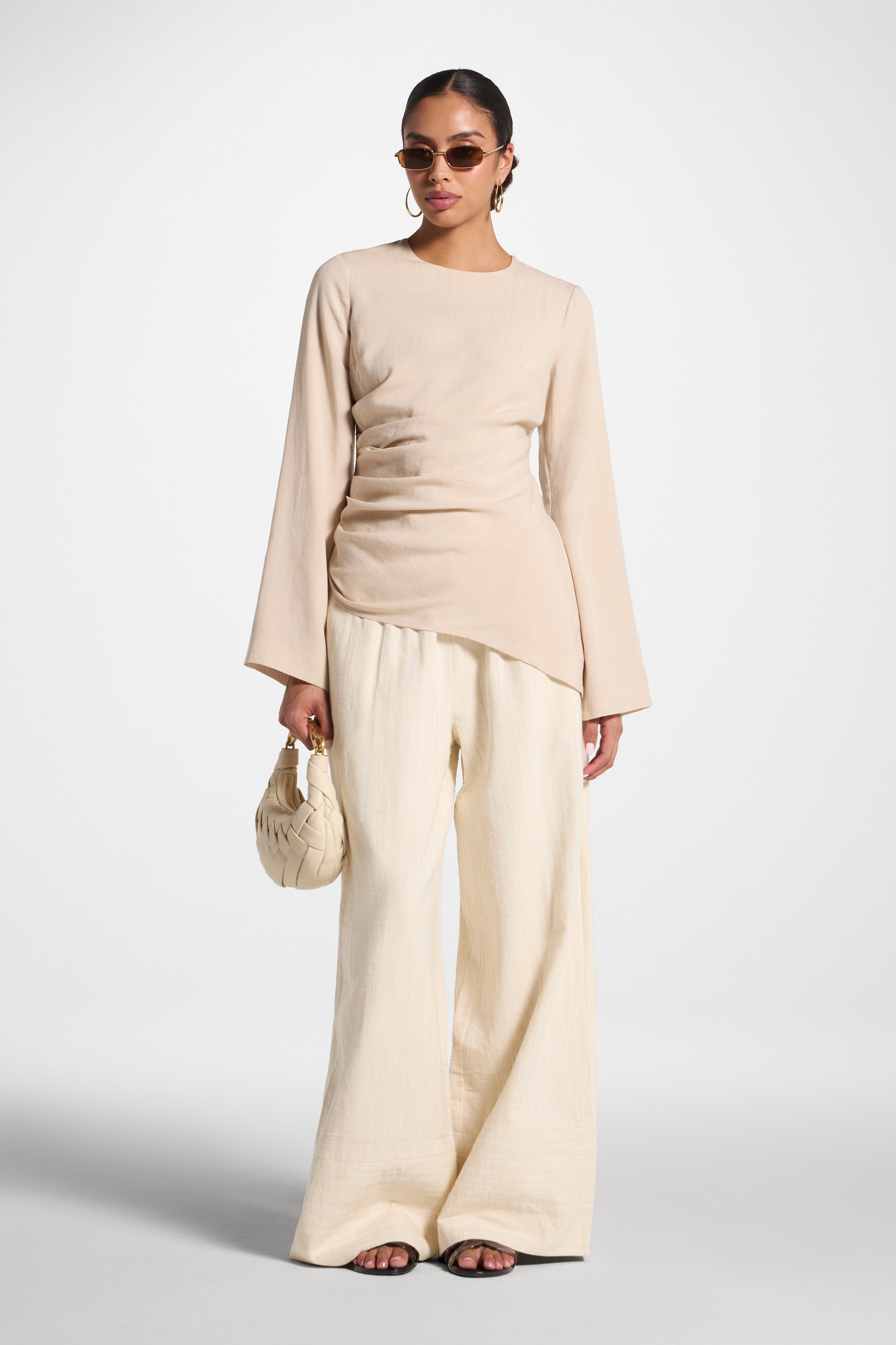 Tencel Asymmetric Top - Light Sand