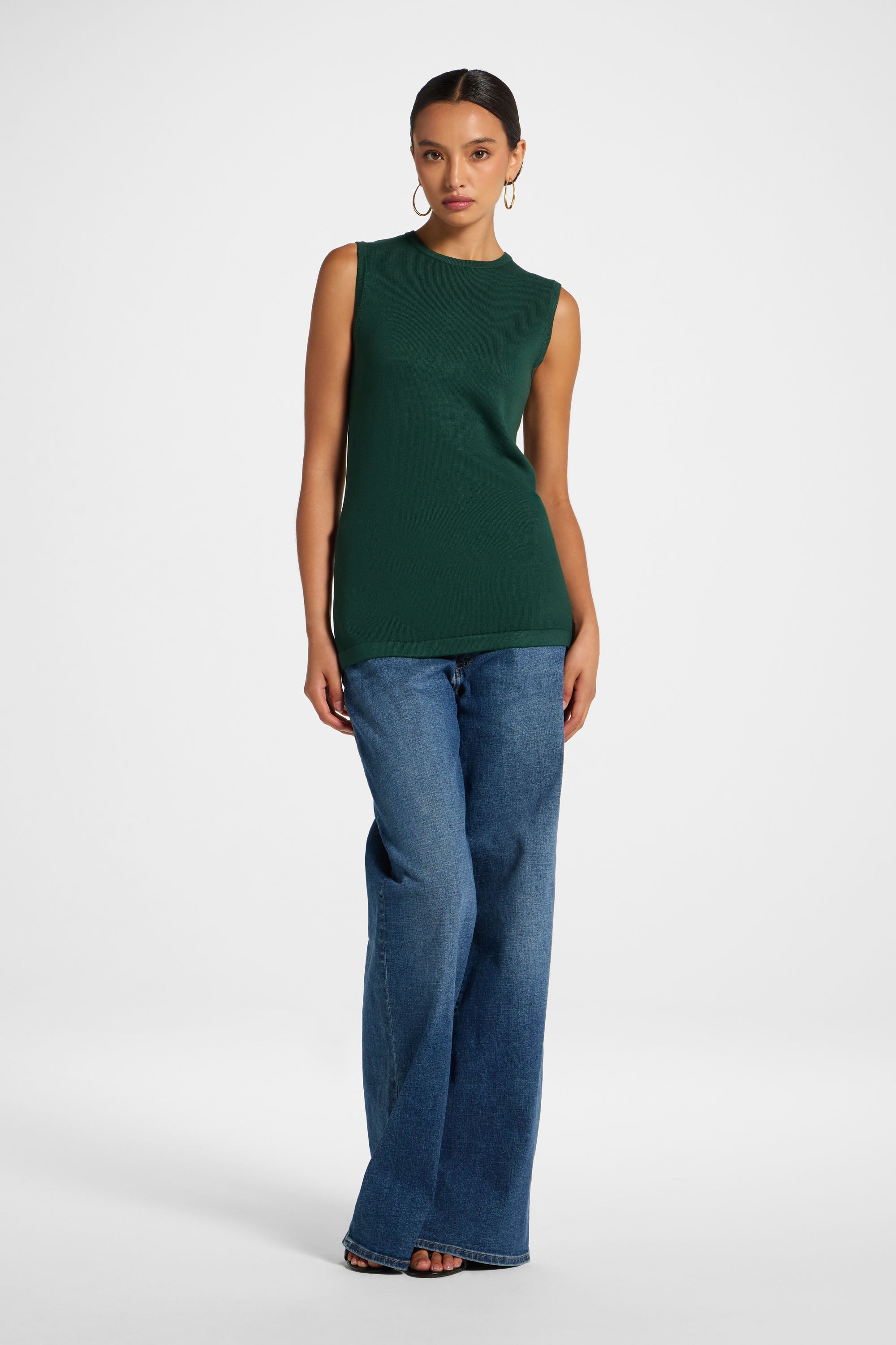Viscose Knit Tank - Emerald