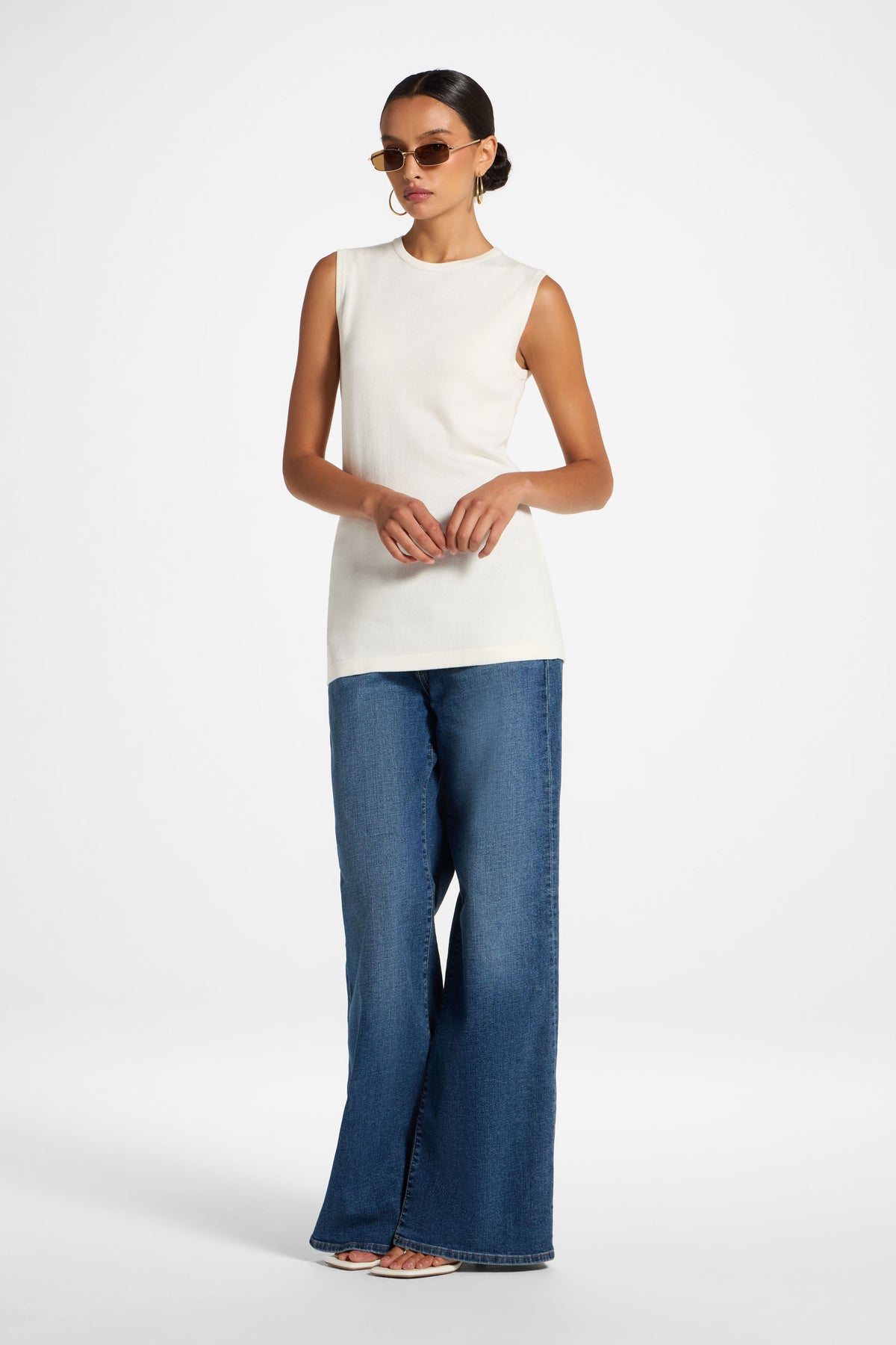 Viscose Knit Tank - White