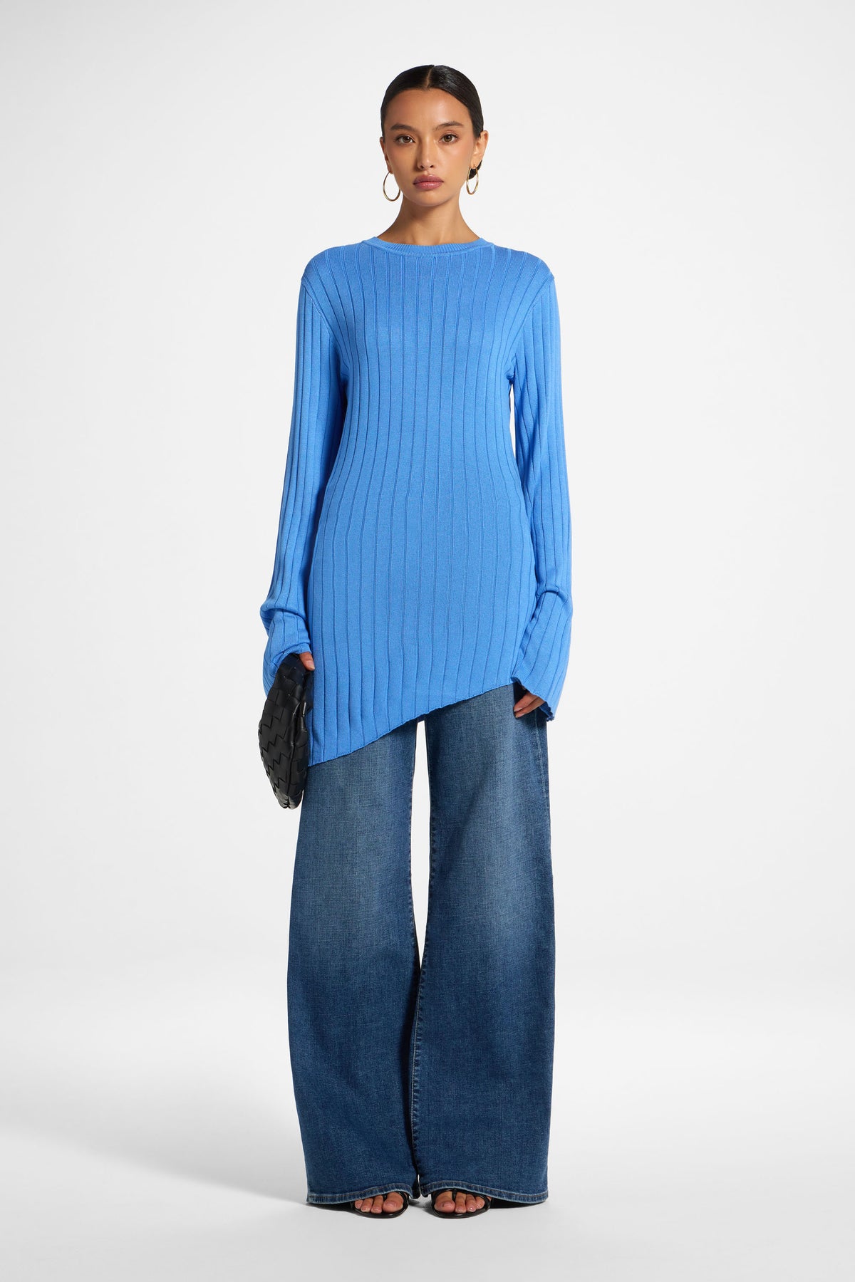 Viscose Rib Knit Tie Back Top - Marina