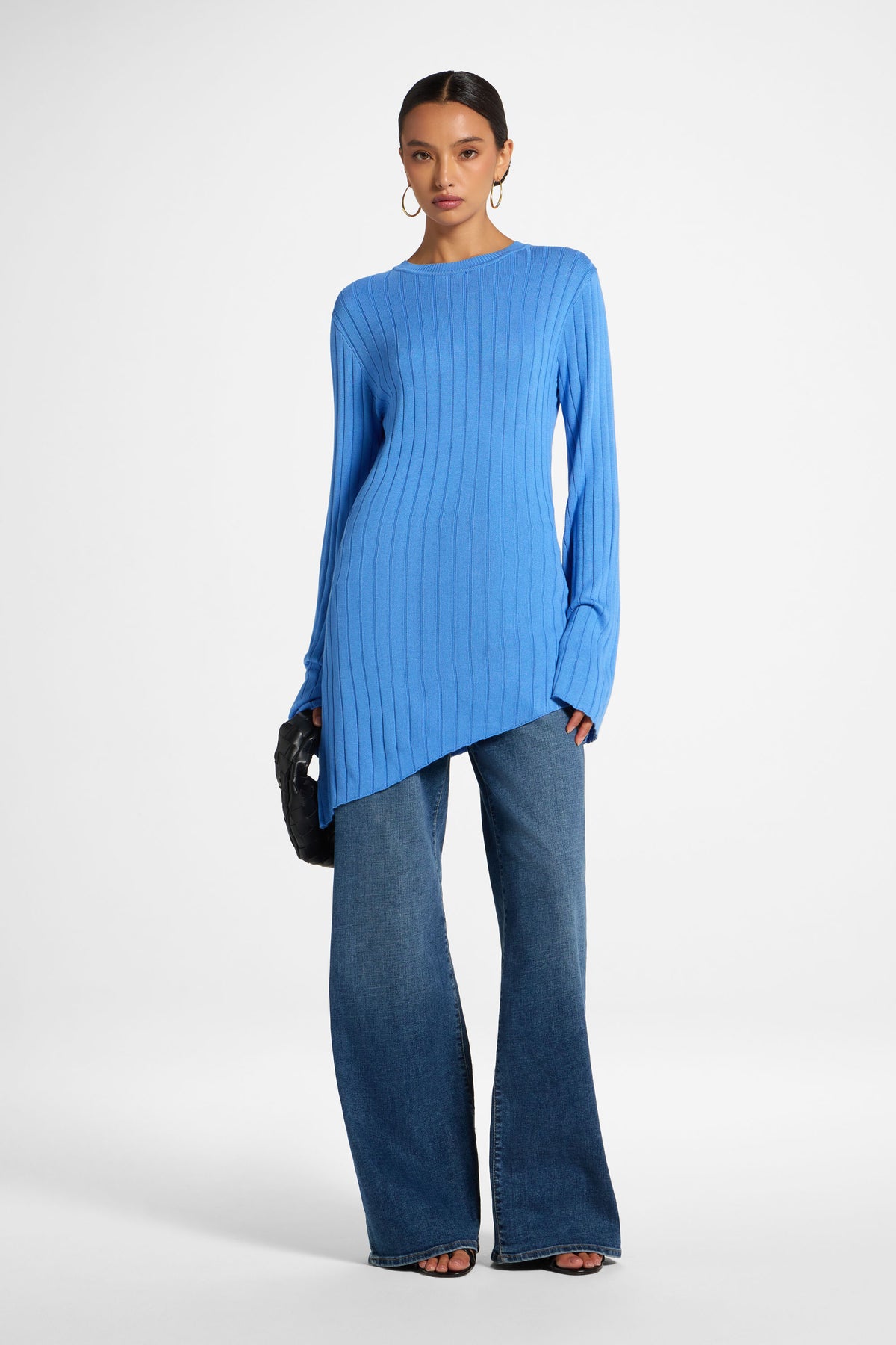 Viscose Rib Knit Tie Back Top - Marina