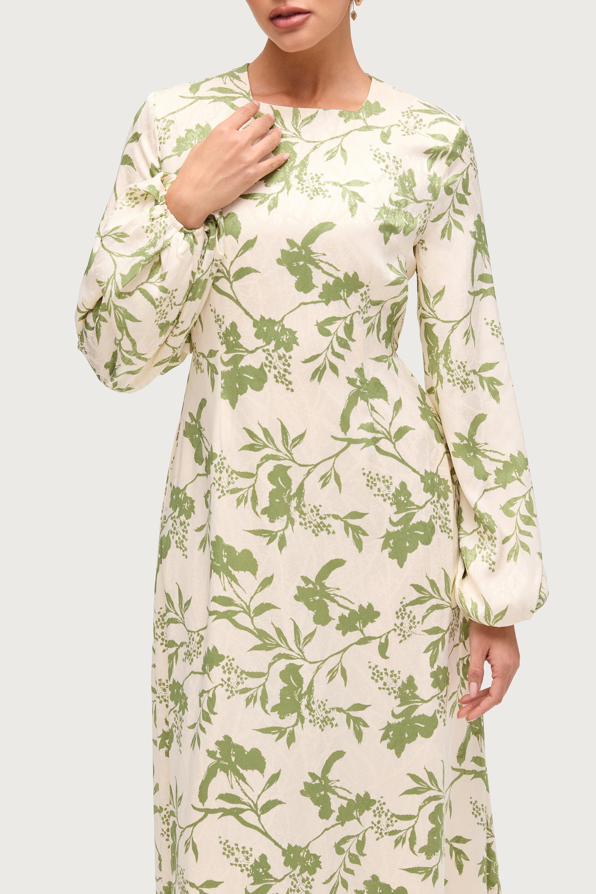 Adila Printed Maxi Dress - Green Dresses Veiled