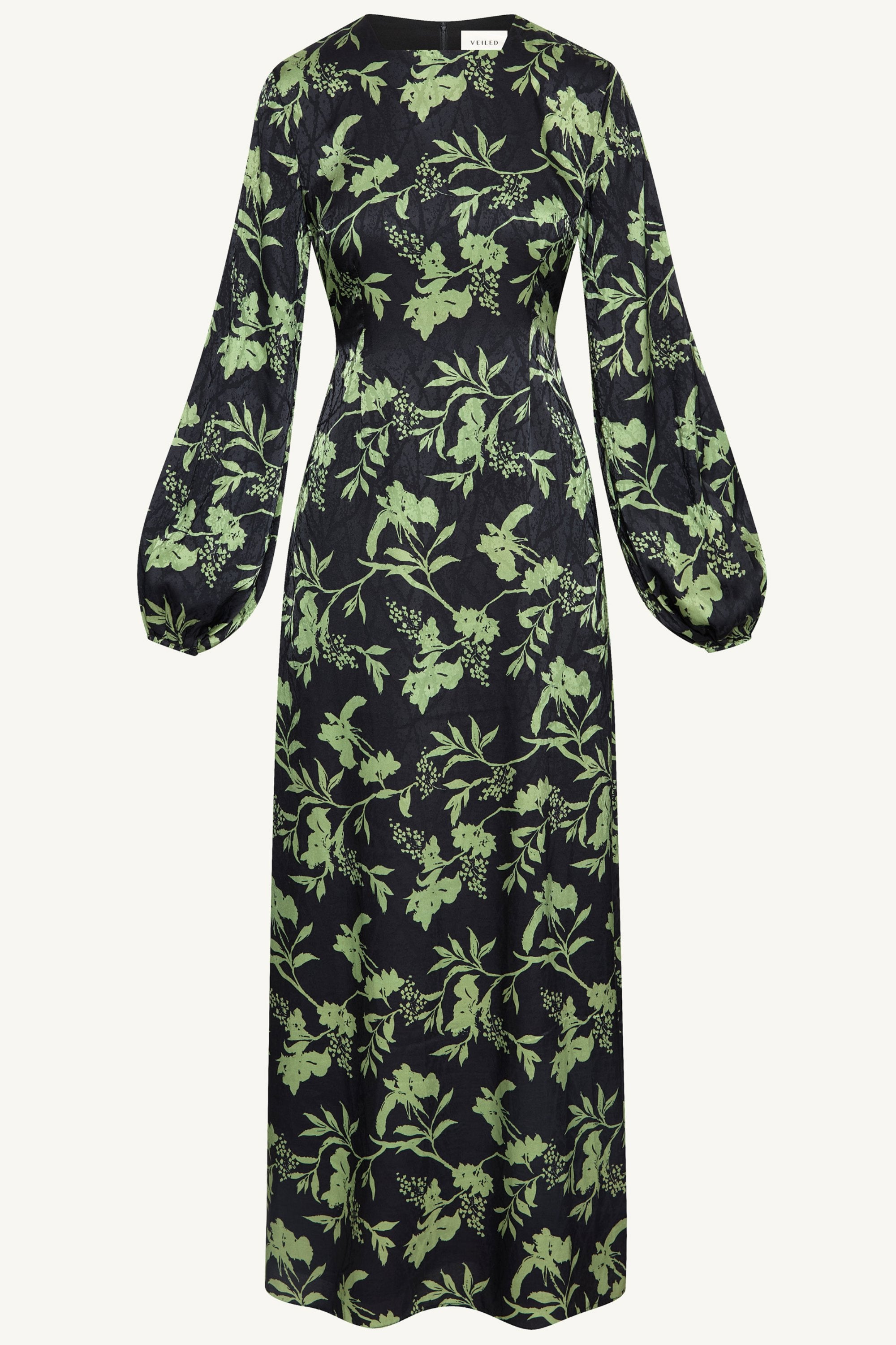 Adila Printed Maxi Dress - Midnight Green Dresses Veiled