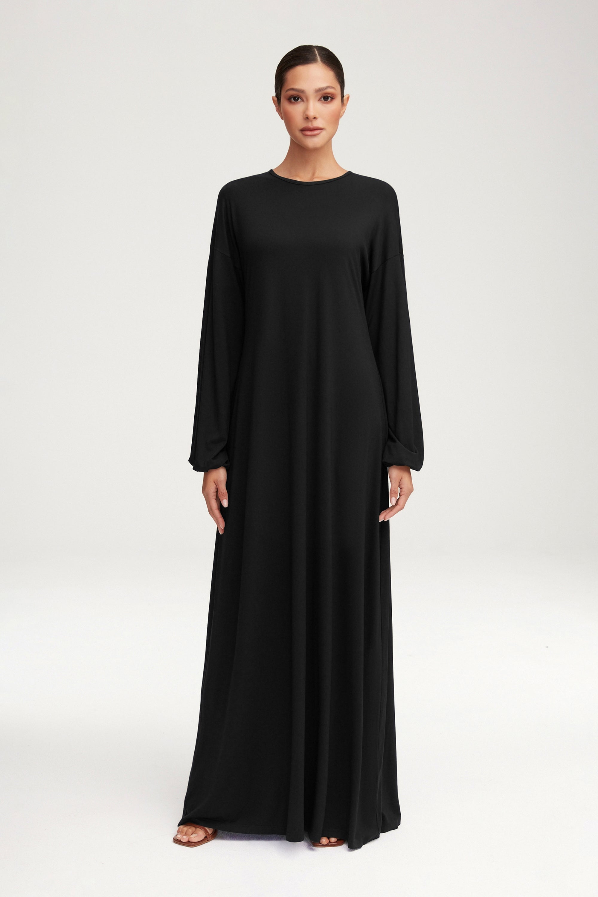 Afiyah Jersey Maxi Dress - Black Clothing saigonodysseyhotel 