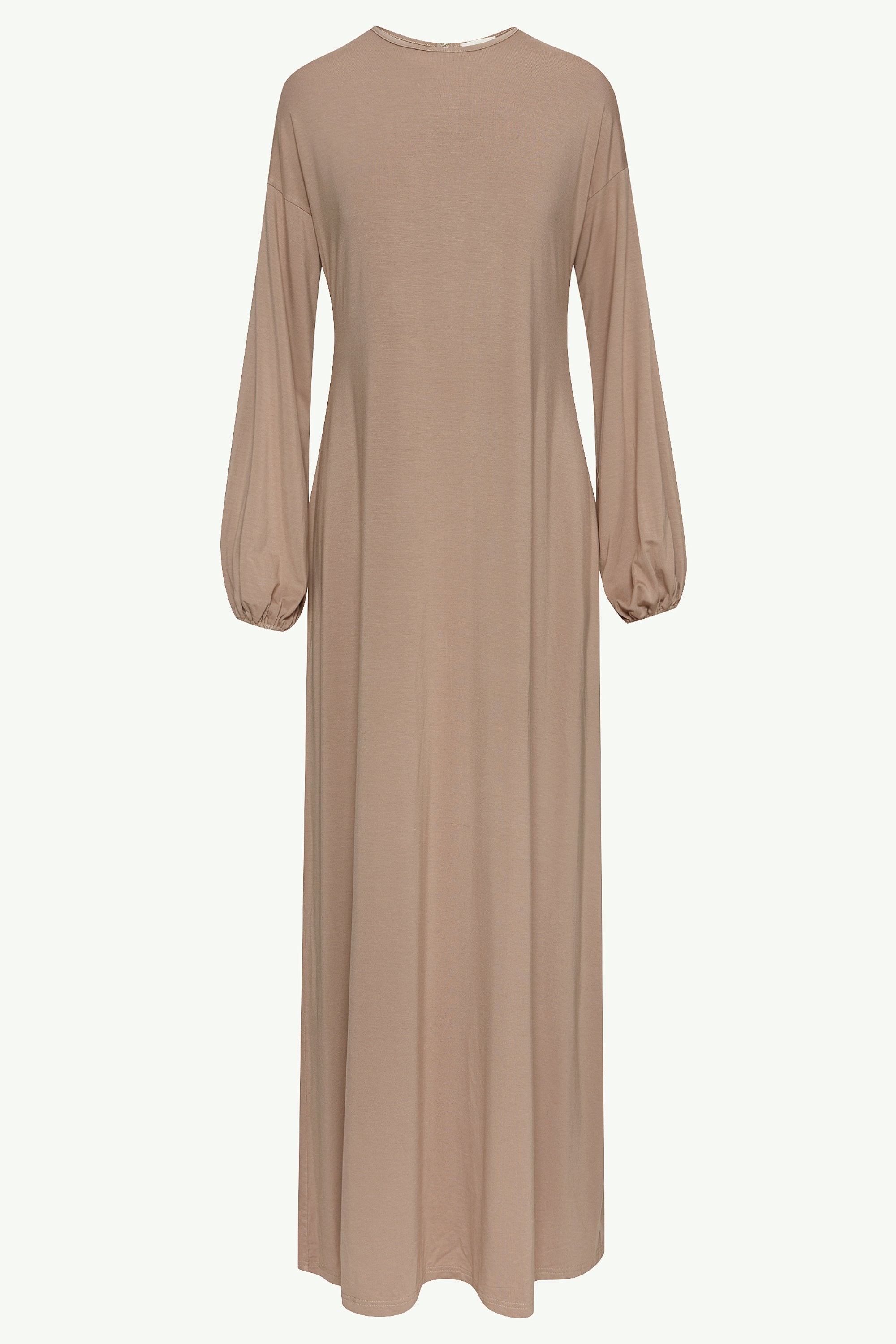 Afiyah Jersey Maxi Dress - Taupe Clothing Veiled 