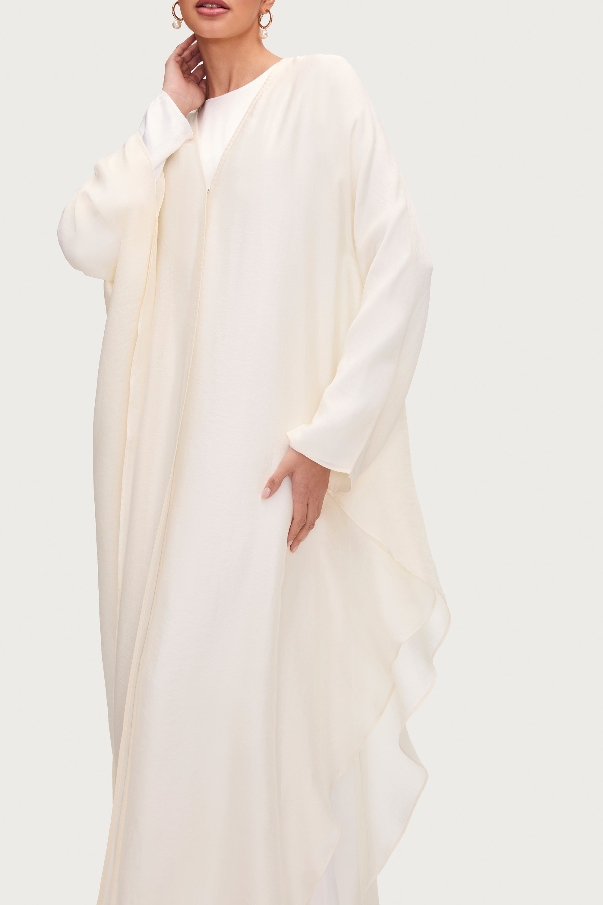 Ahlam Silk Abaya & Dress Set - Moonbeam Sets Veiled