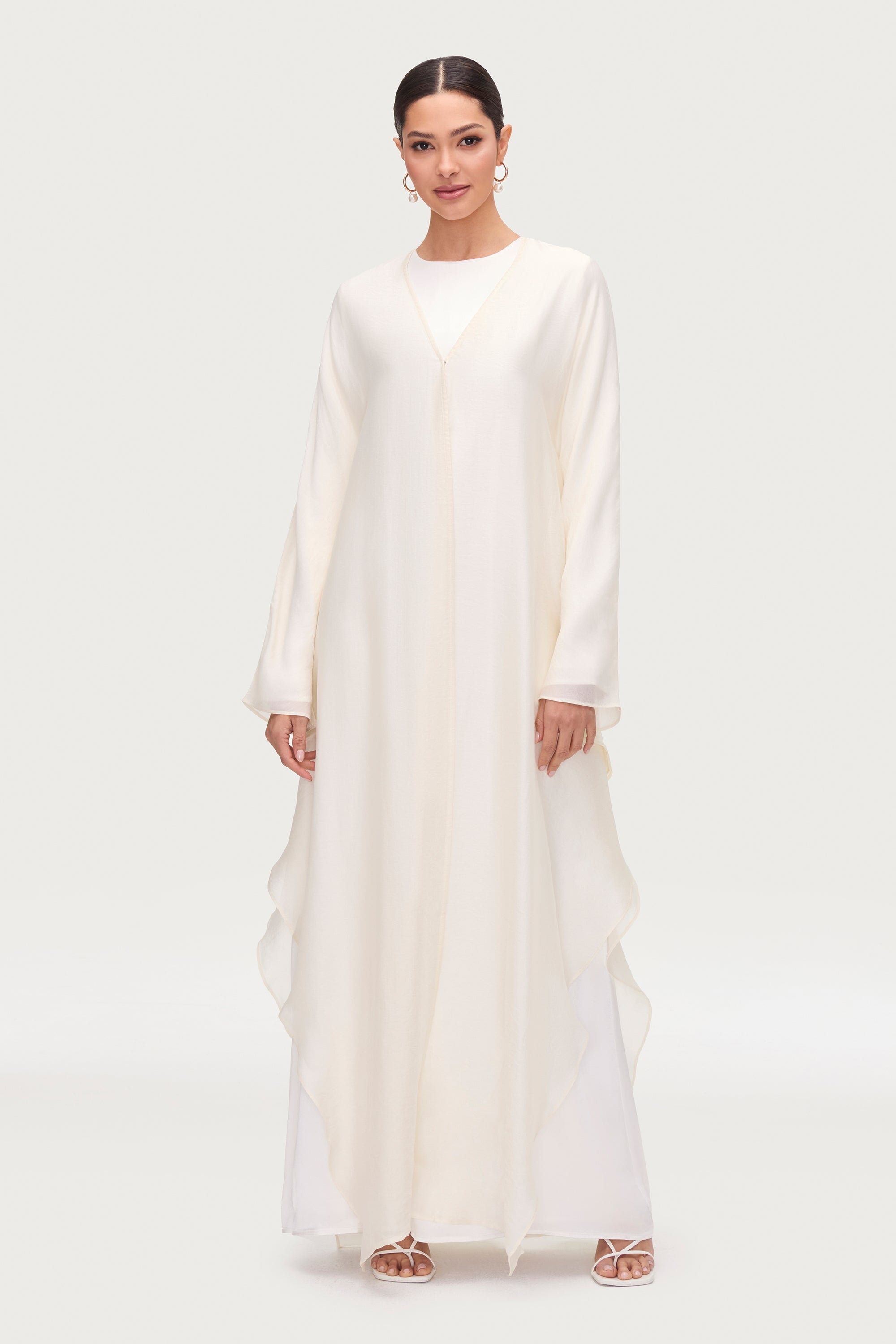 Ahlam Silk Abaya & Dress Set - Moonbeam Sets Veiled