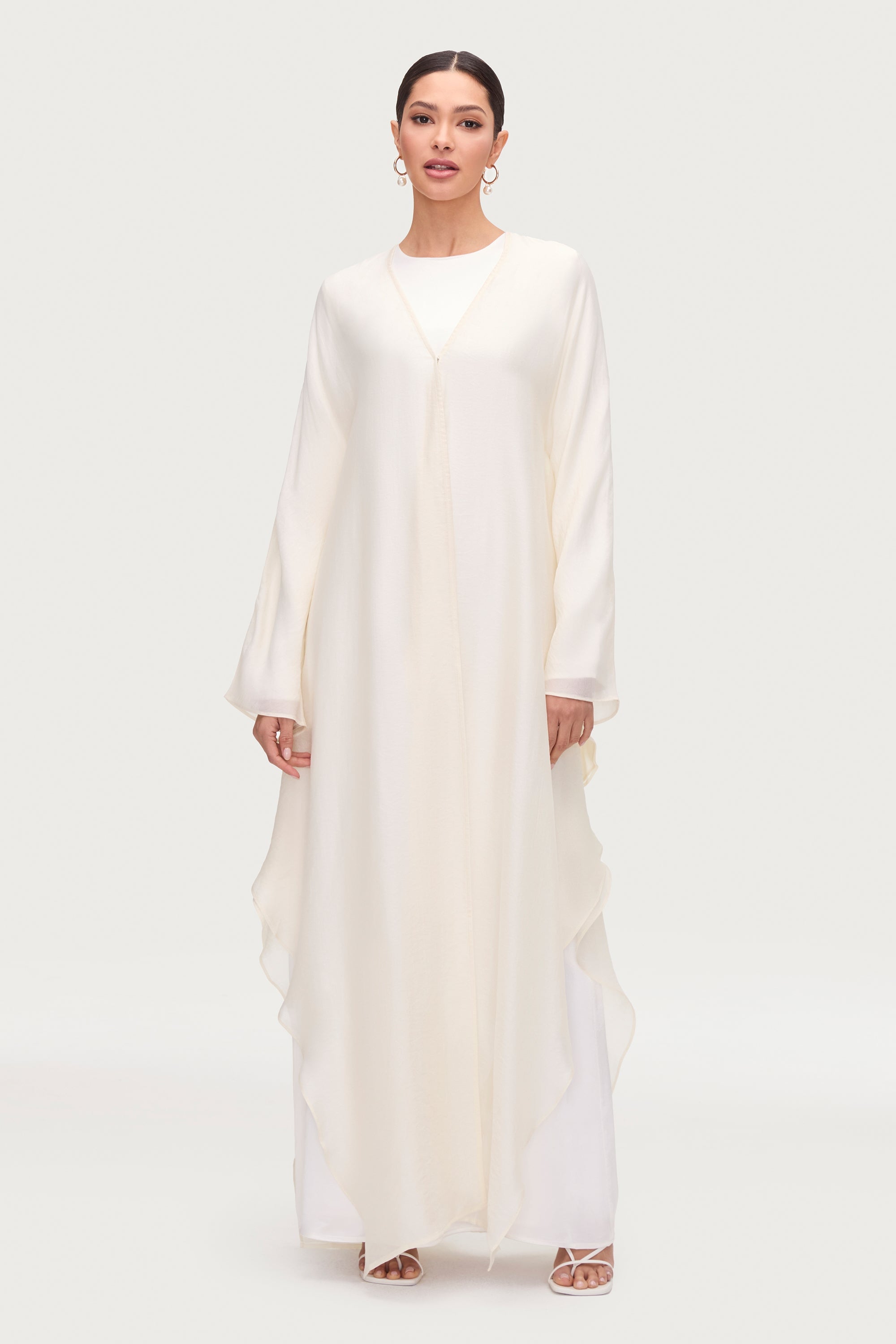 Ahlam Silk Abaya & Dress Set - Moonbeam Sets Veiled