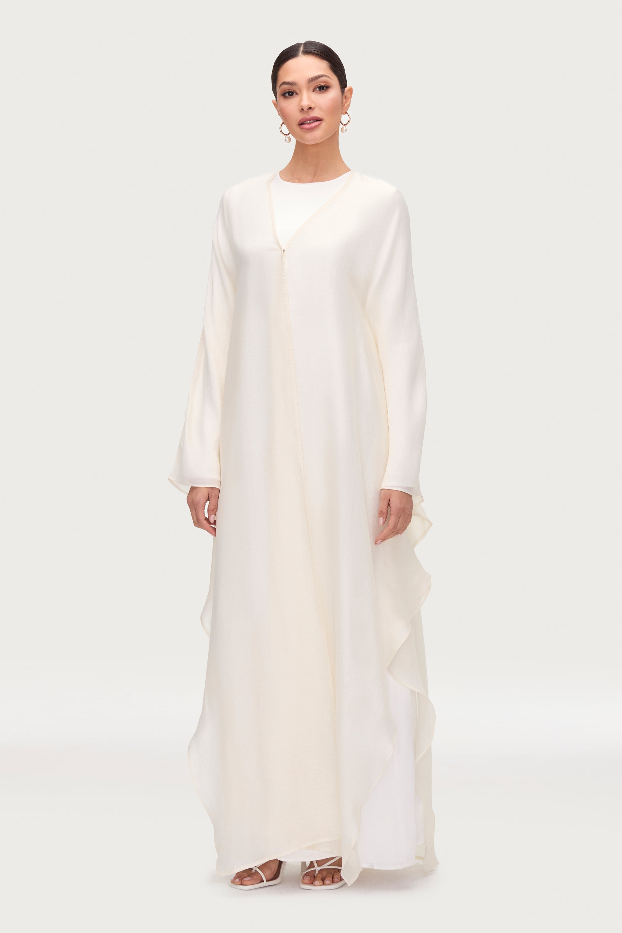 Ahlam Silk Abaya & Dress Set - Moonbeam Sets Veiled