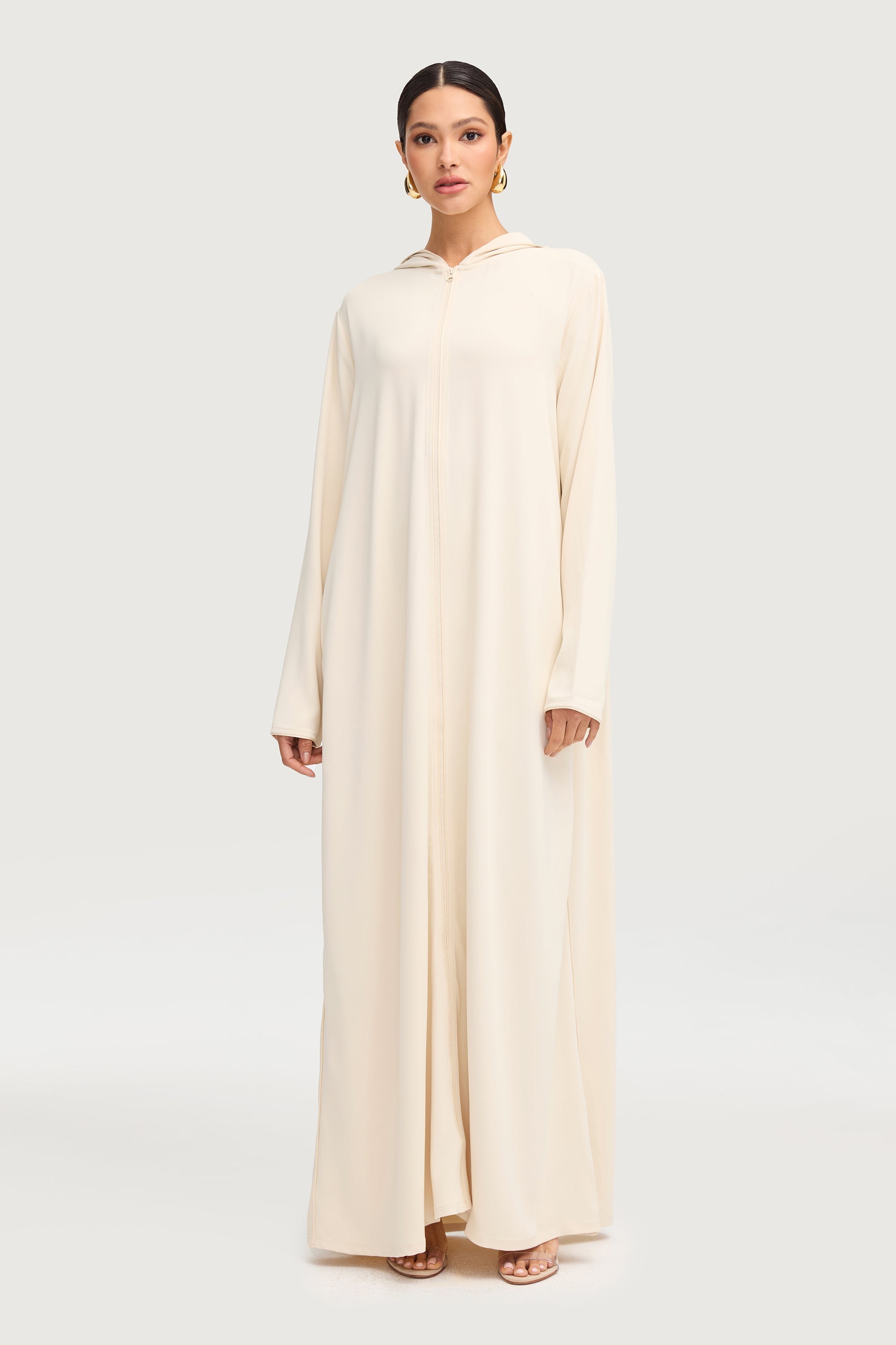 Aisha Hoodie Abaya - Stone Abayas Veiled
