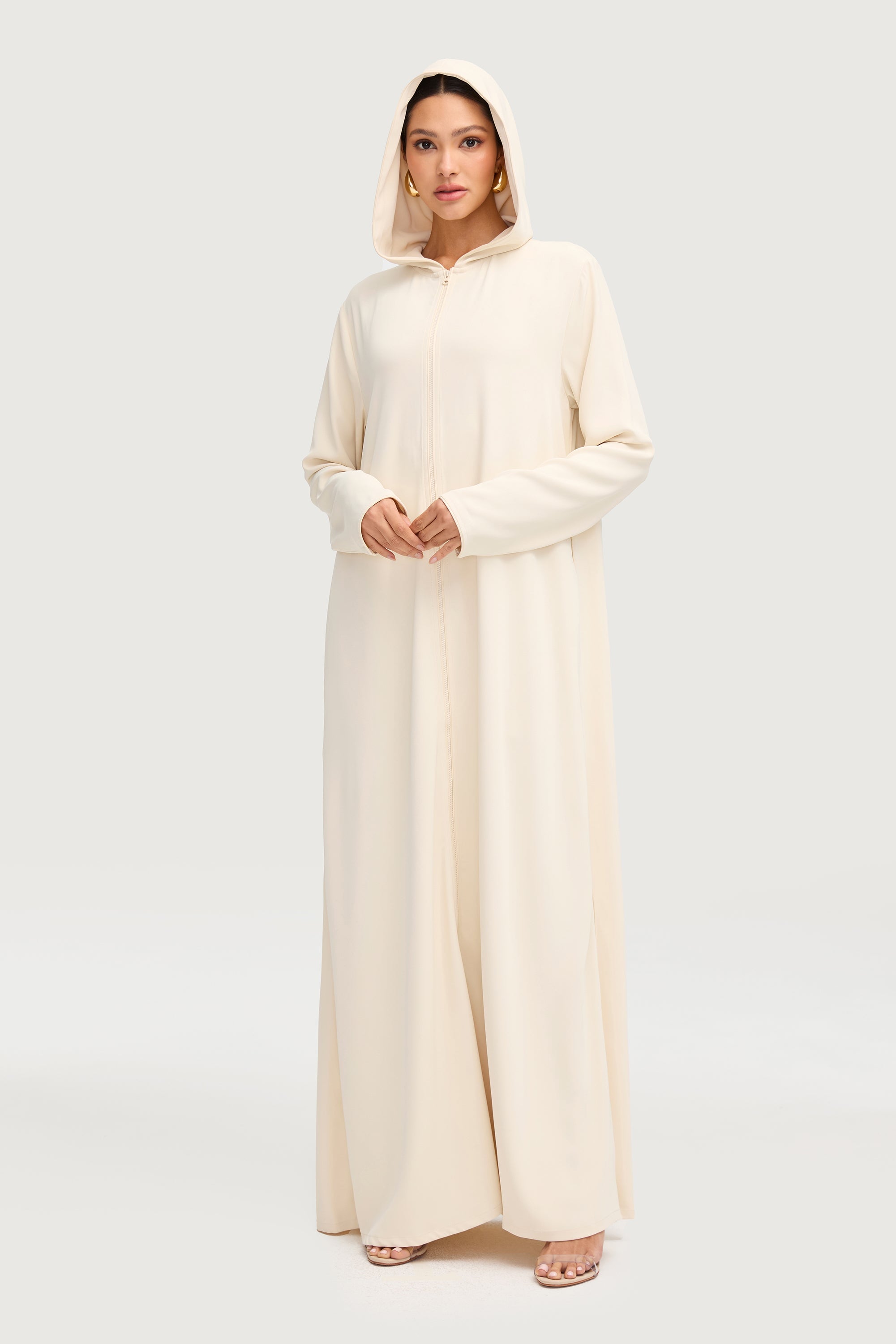 Aisha Hoodie Abaya - Stone Abayas Veiled