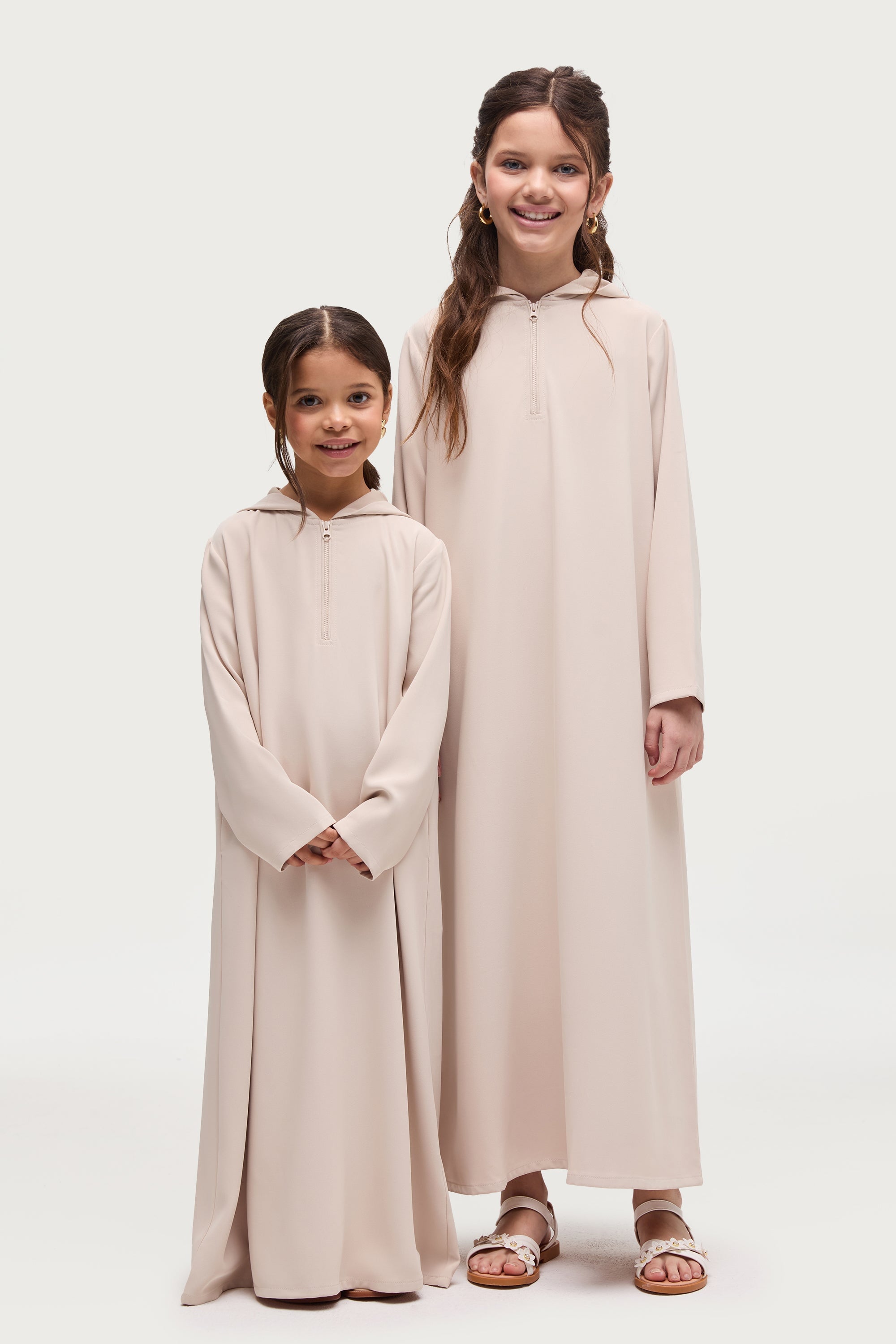 Aisha Hoodie Abaya - Stone (Girls) Abayas Veiled