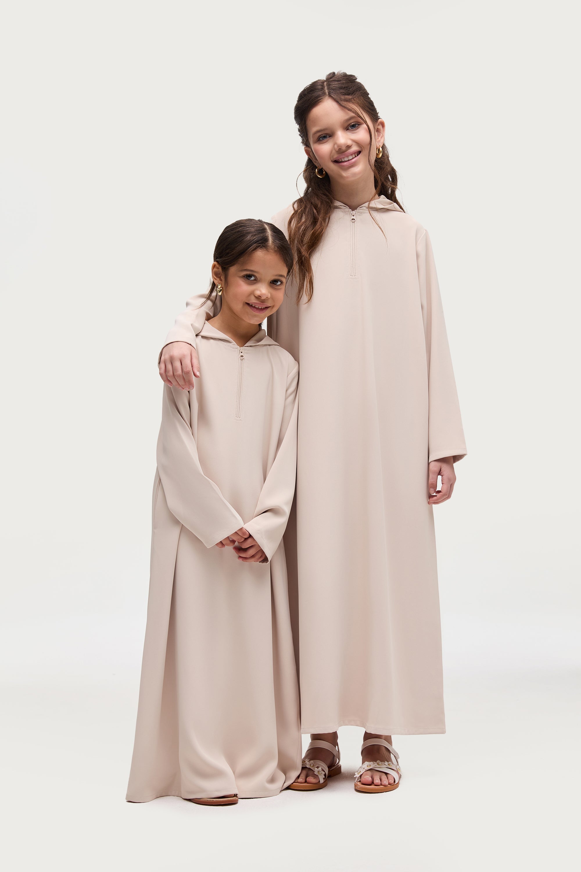 Aisha Hoodie Abaya - Stone (Girls) Abayas Veiled
