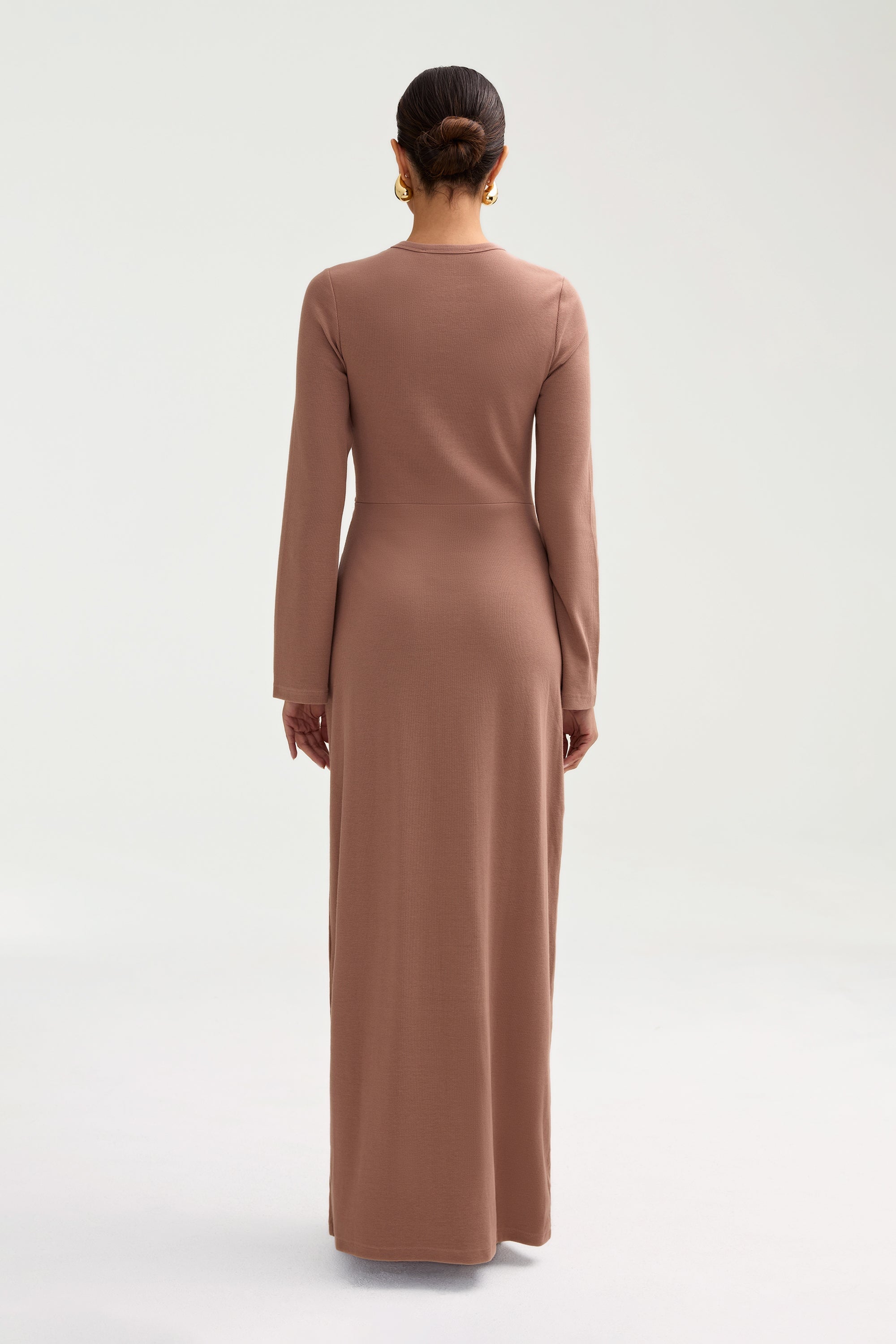 Aissia Ribbed Twist Front Maxi Dress - Brownie Clothing epschoolboard 