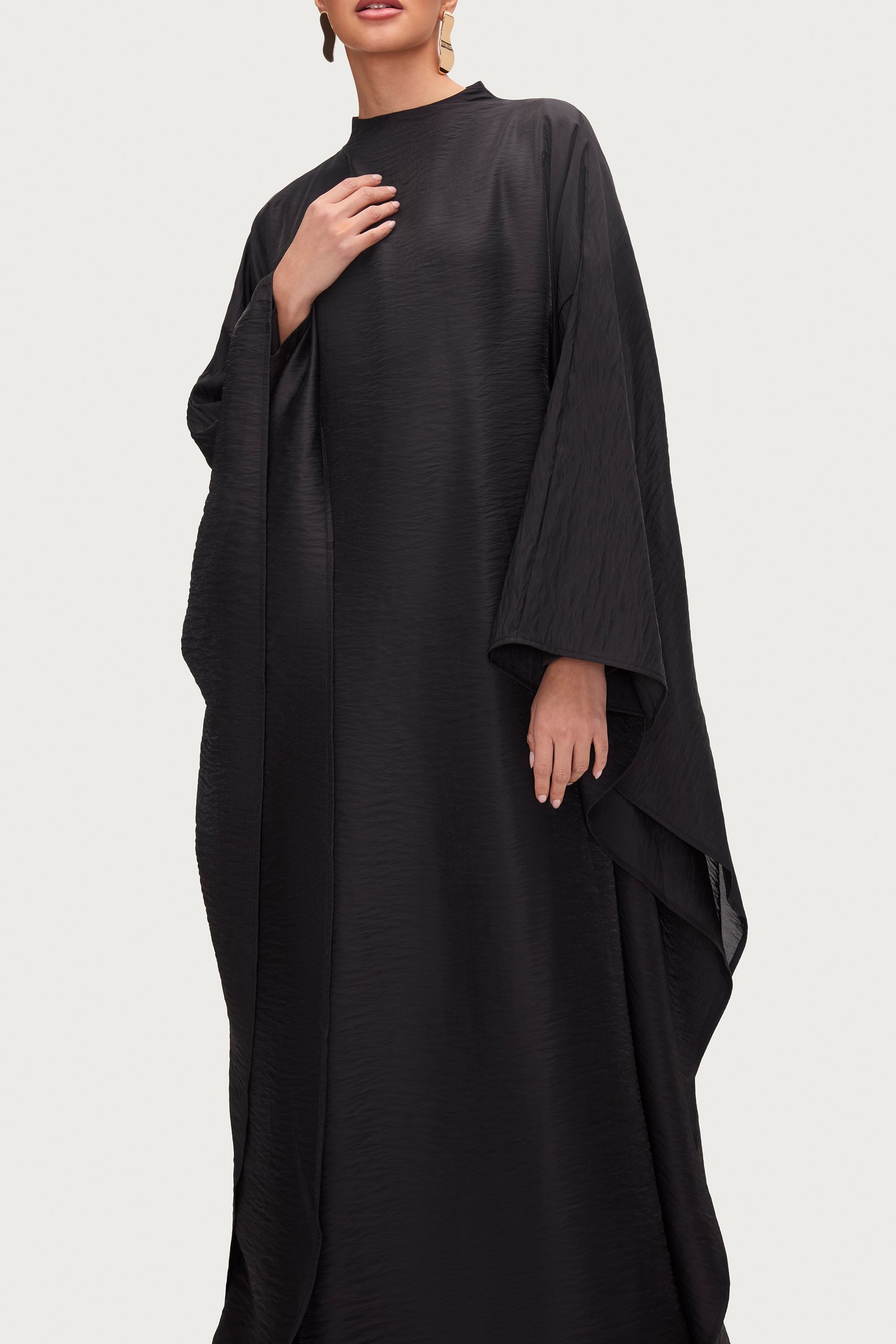Alia Butterfly Inner Tie Abaya Dress - Black Abayas Veiled