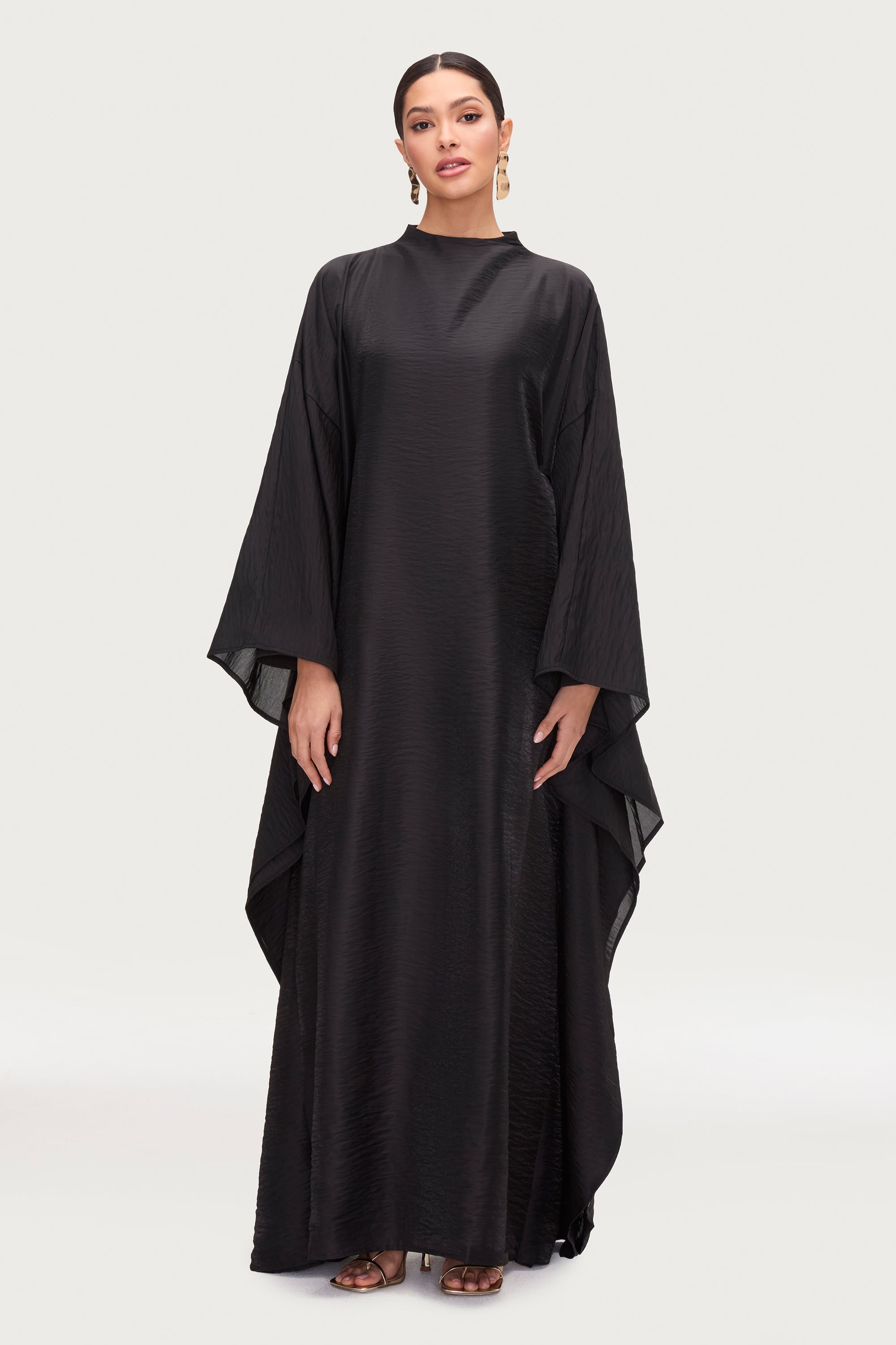 Alia Butterfly Inner Tie Abaya Dress - Black Abayas Veiled