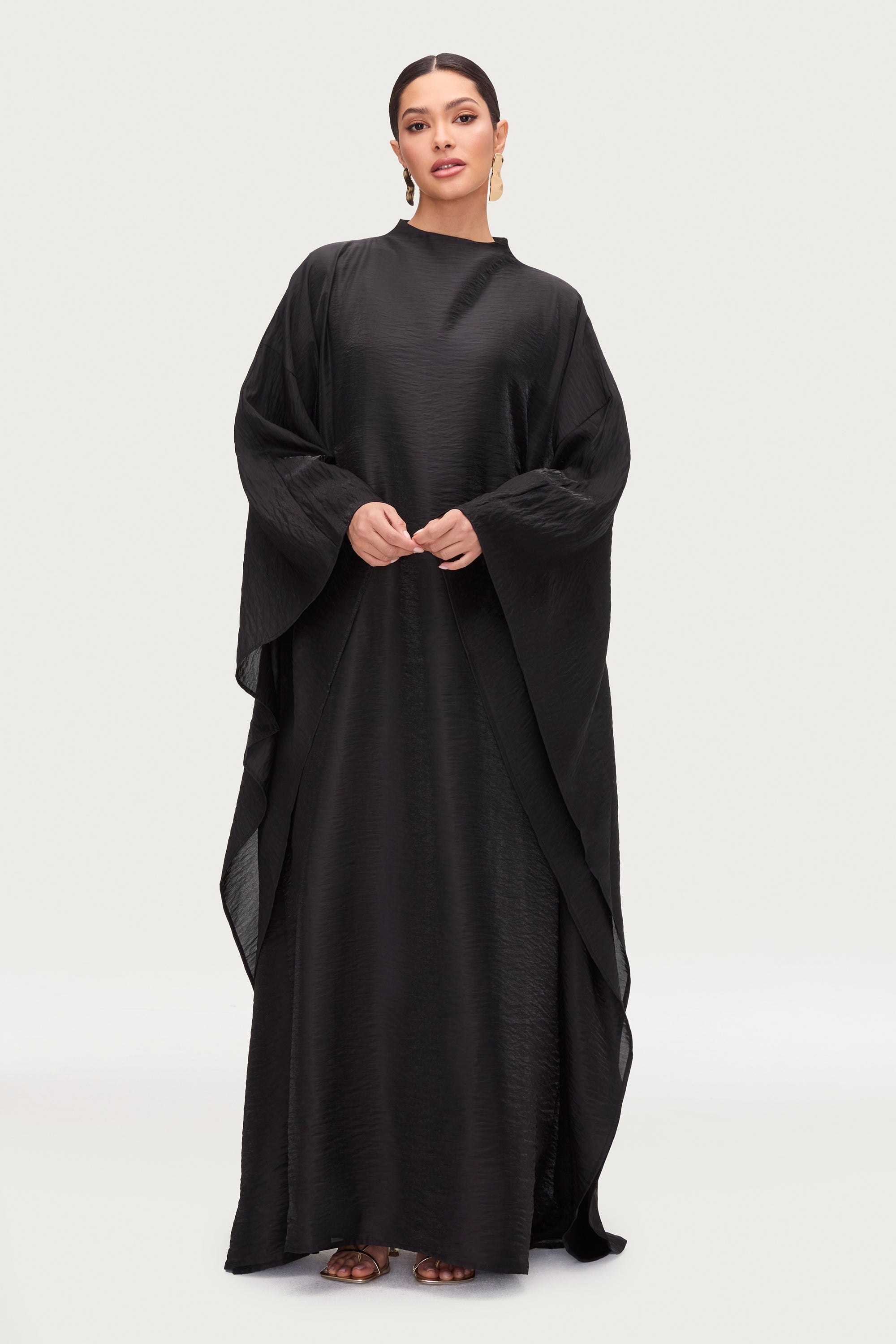 Alia Butterfly Inner Tie Abaya Dress - Black Abayas Veiled