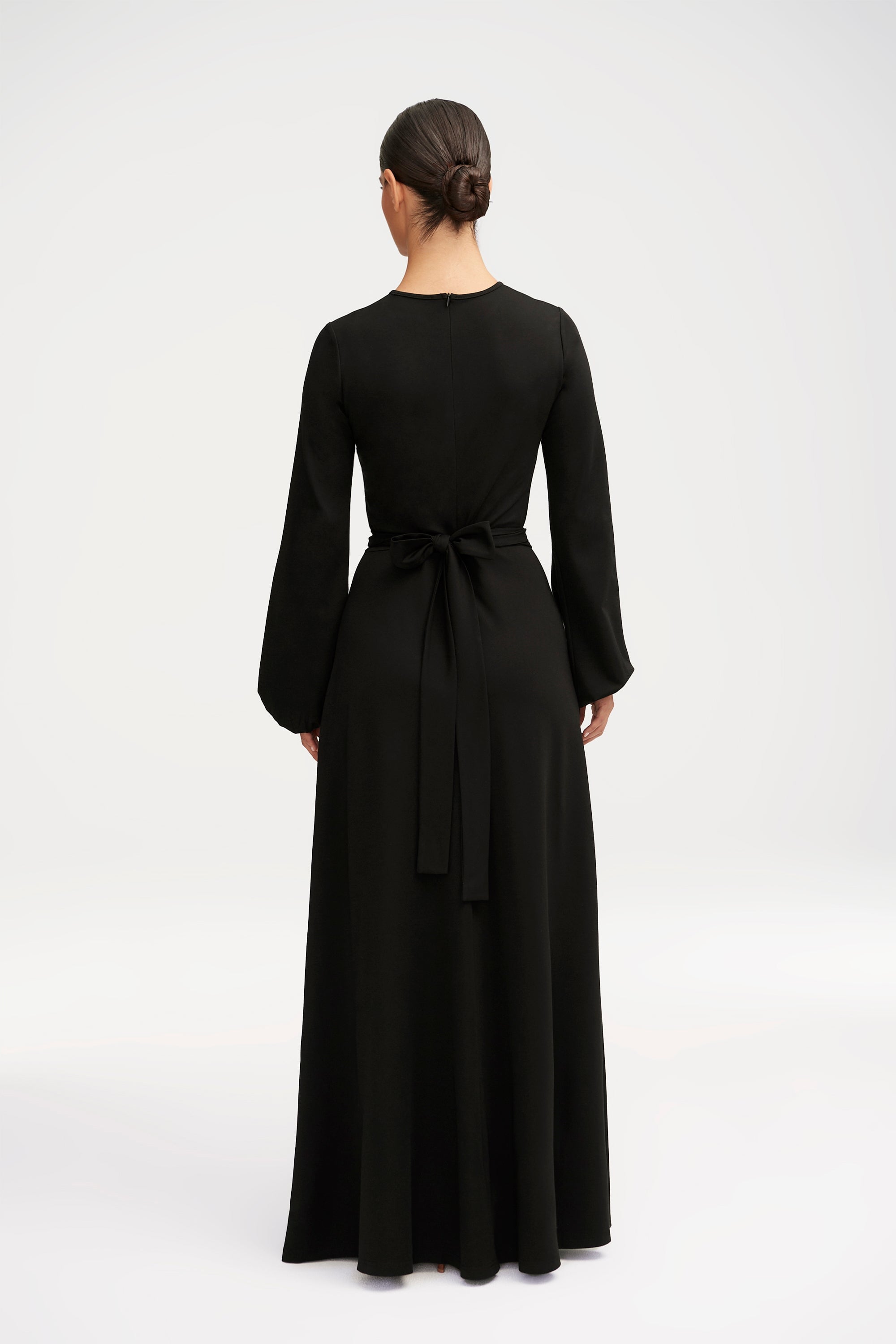 Alice Jersey Tie Waist Maxi Dress - Black Clothing epschoolboard 