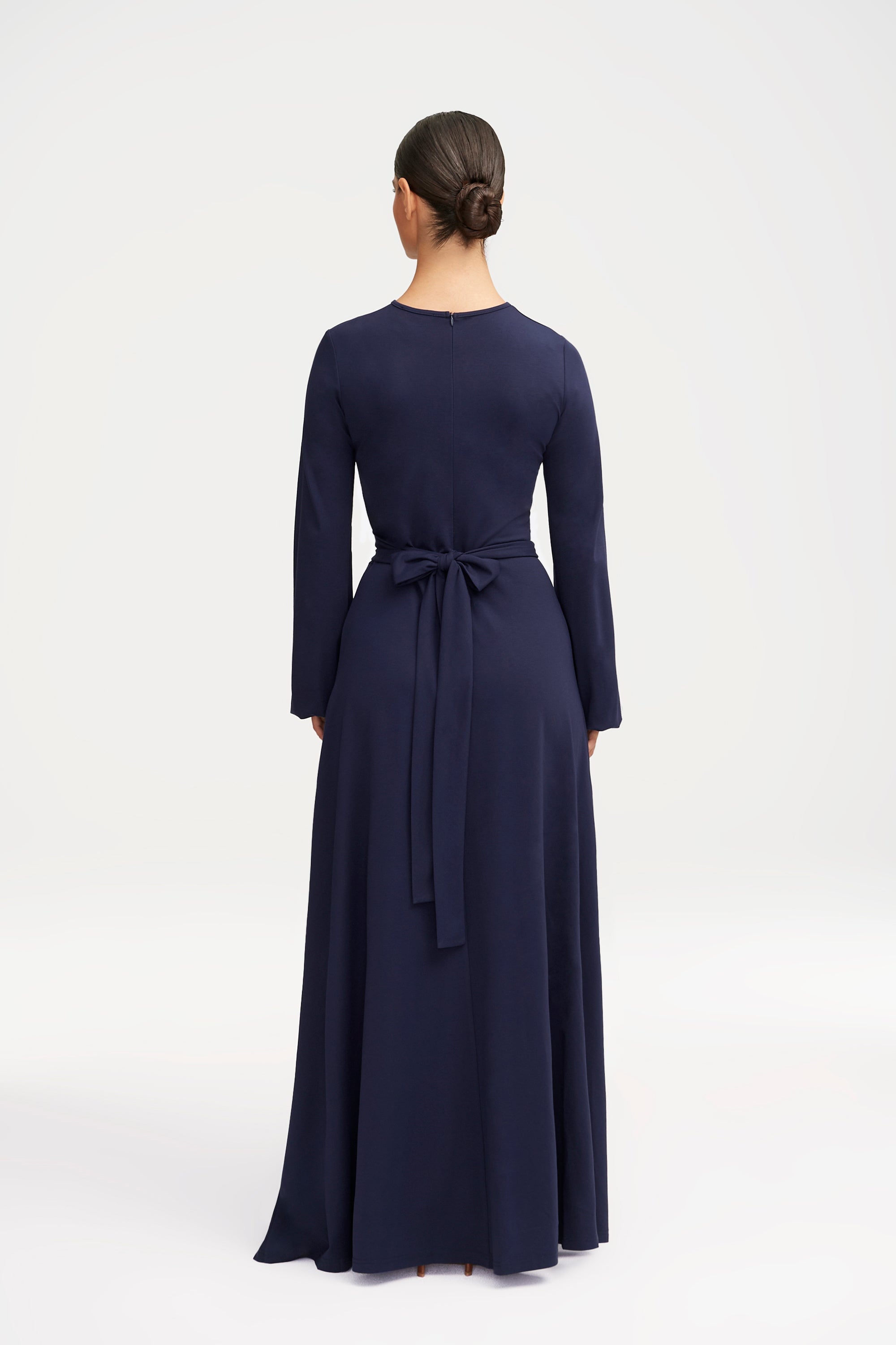 Alice Jersey Tie Waist Maxi Dress - Navy Clothing Veiled 