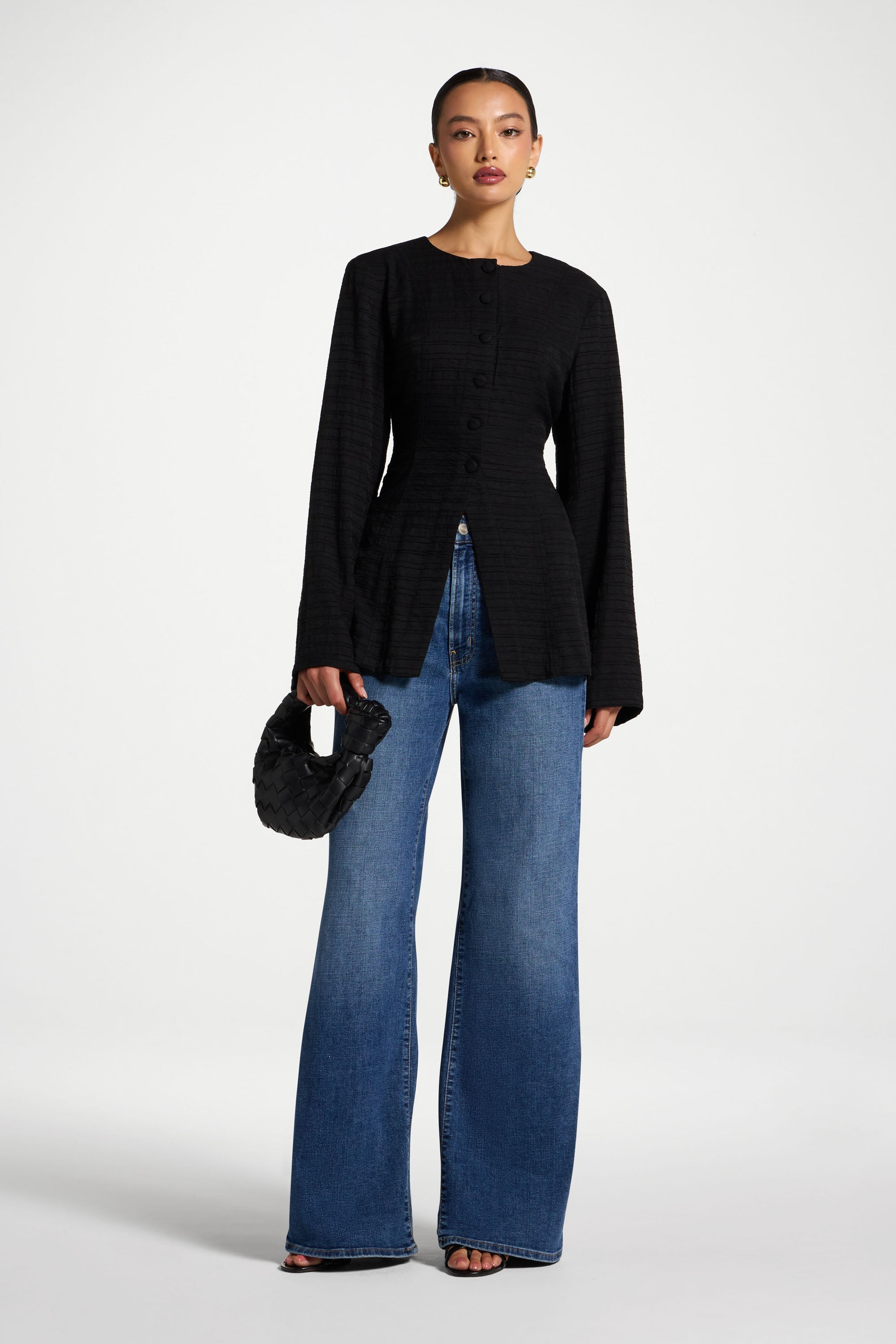 Alice Lace Up Back Top - Black Abayas Veiled