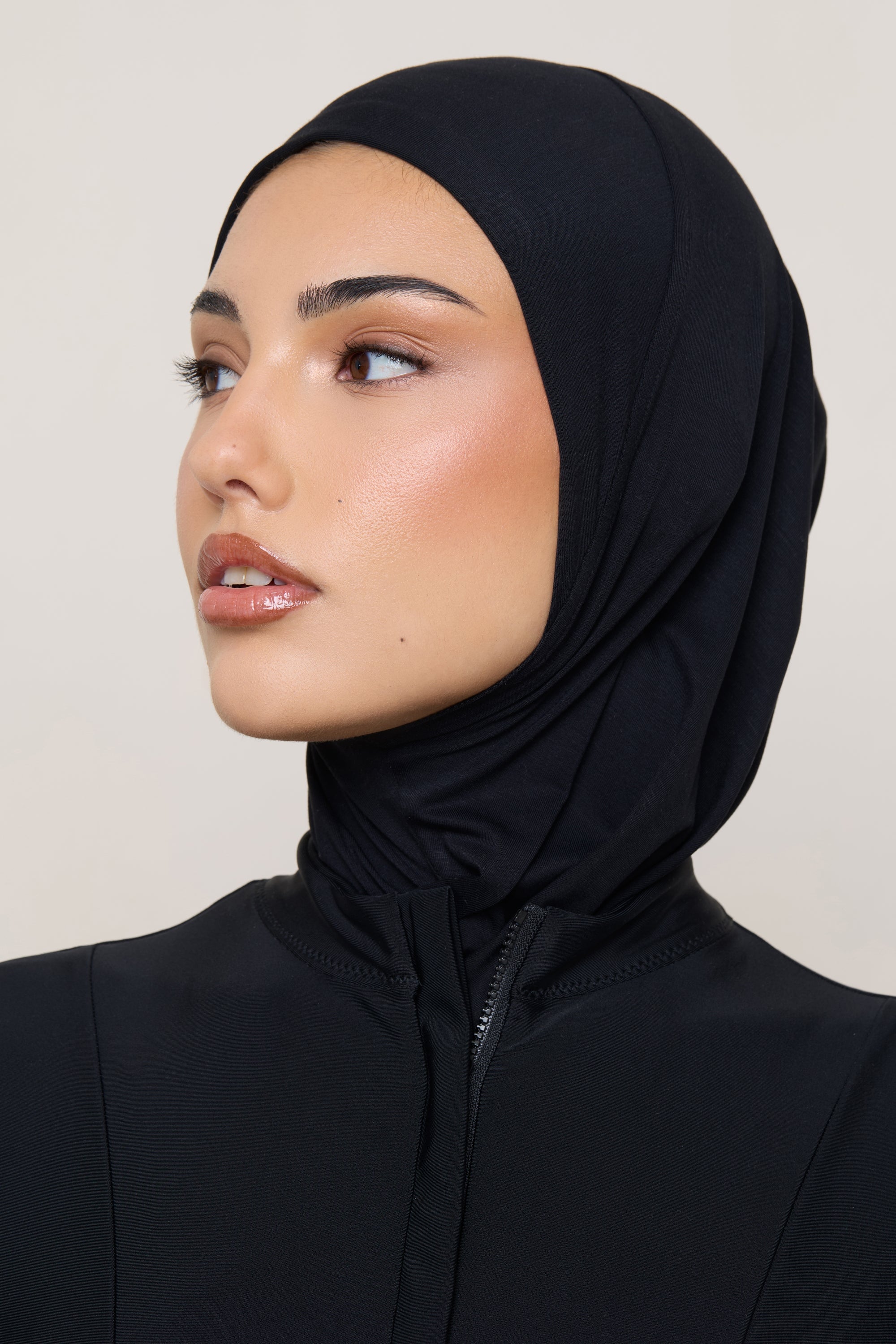Amira Bamboo Jersey Instant Hijab - Black Hijabs Veiled