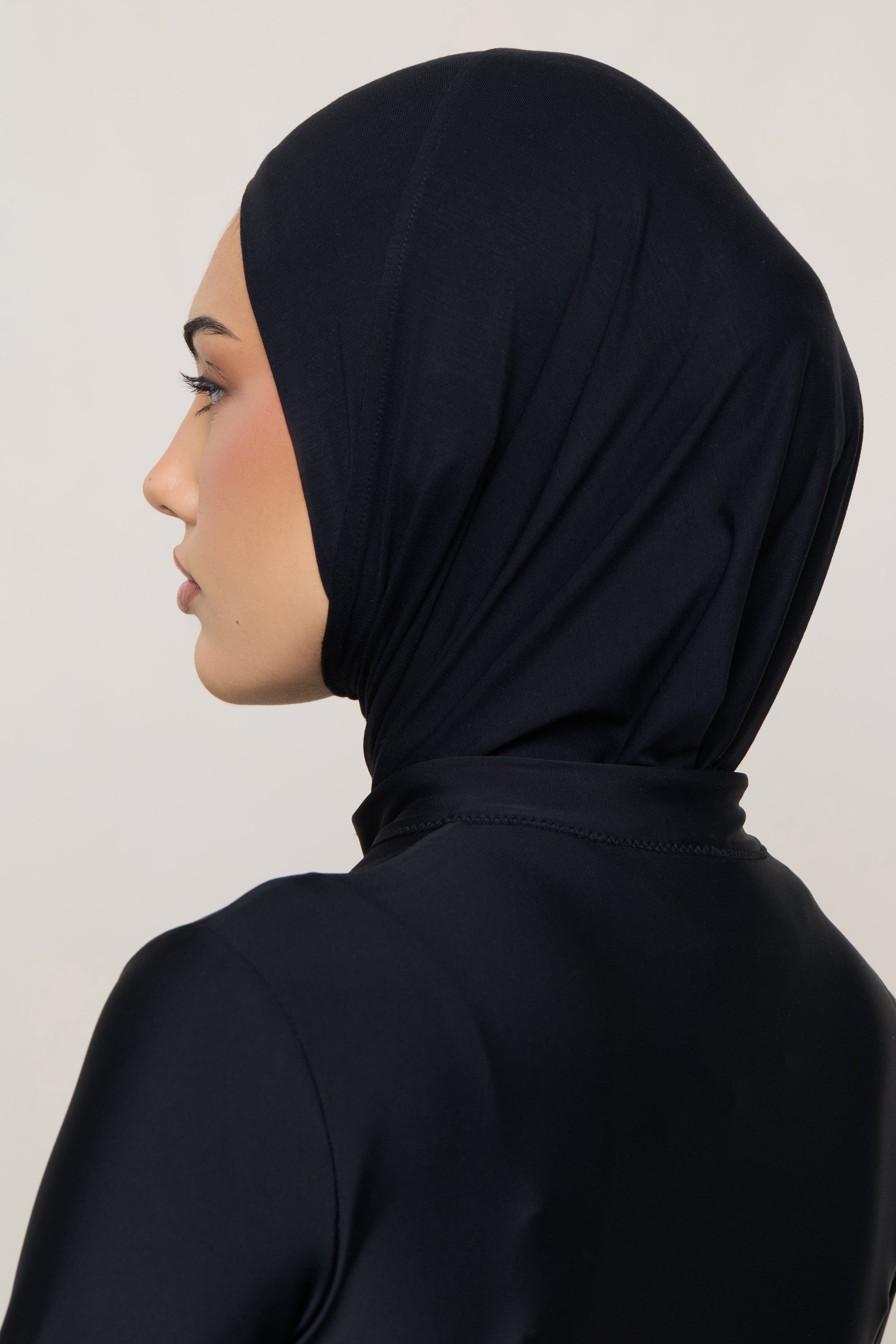 Amira Bamboo Jersey Instant Hijab - Black Hijabs Veiled
