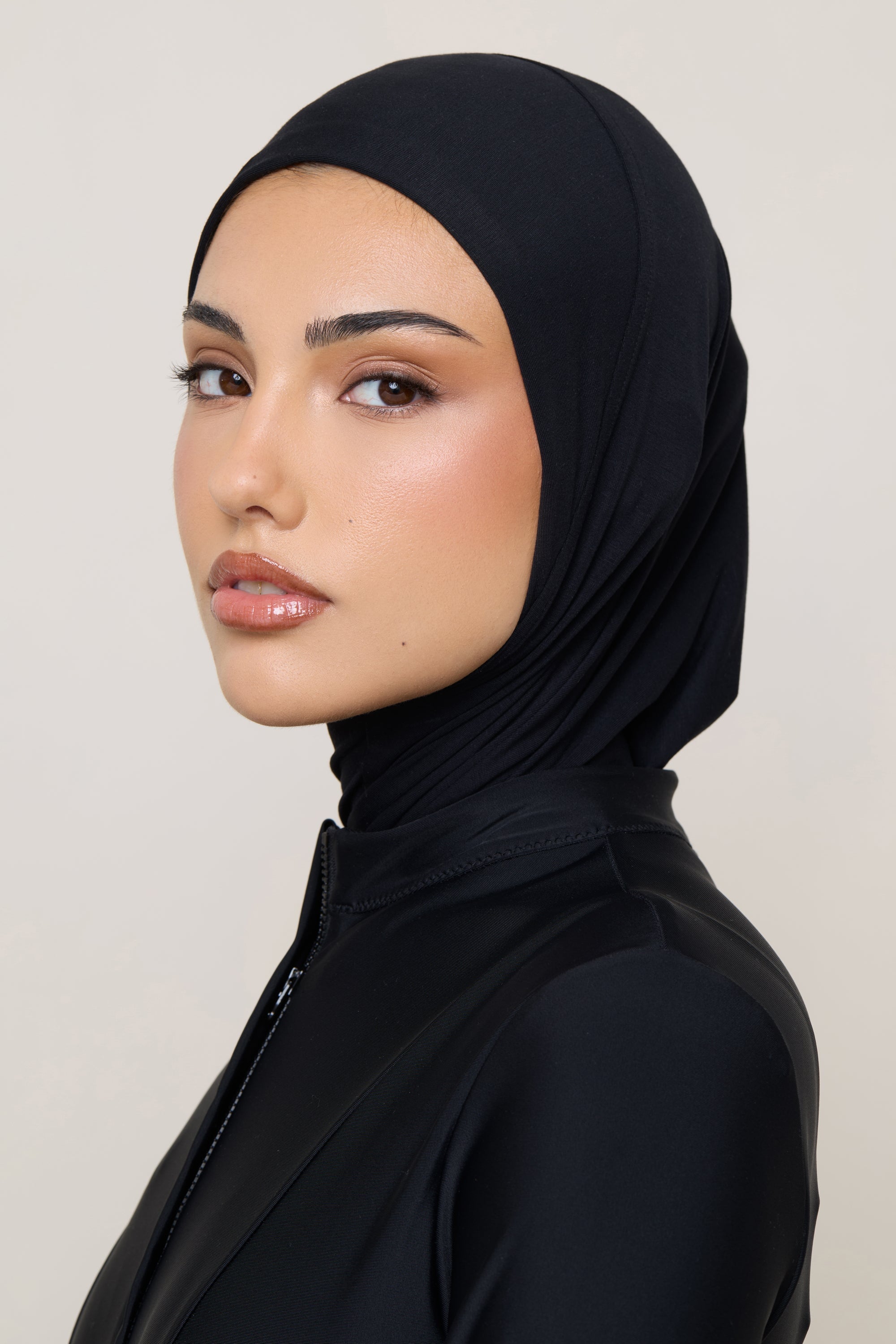 Amira Bamboo Jersey Instant Hijab - Black Hijabs Veiled