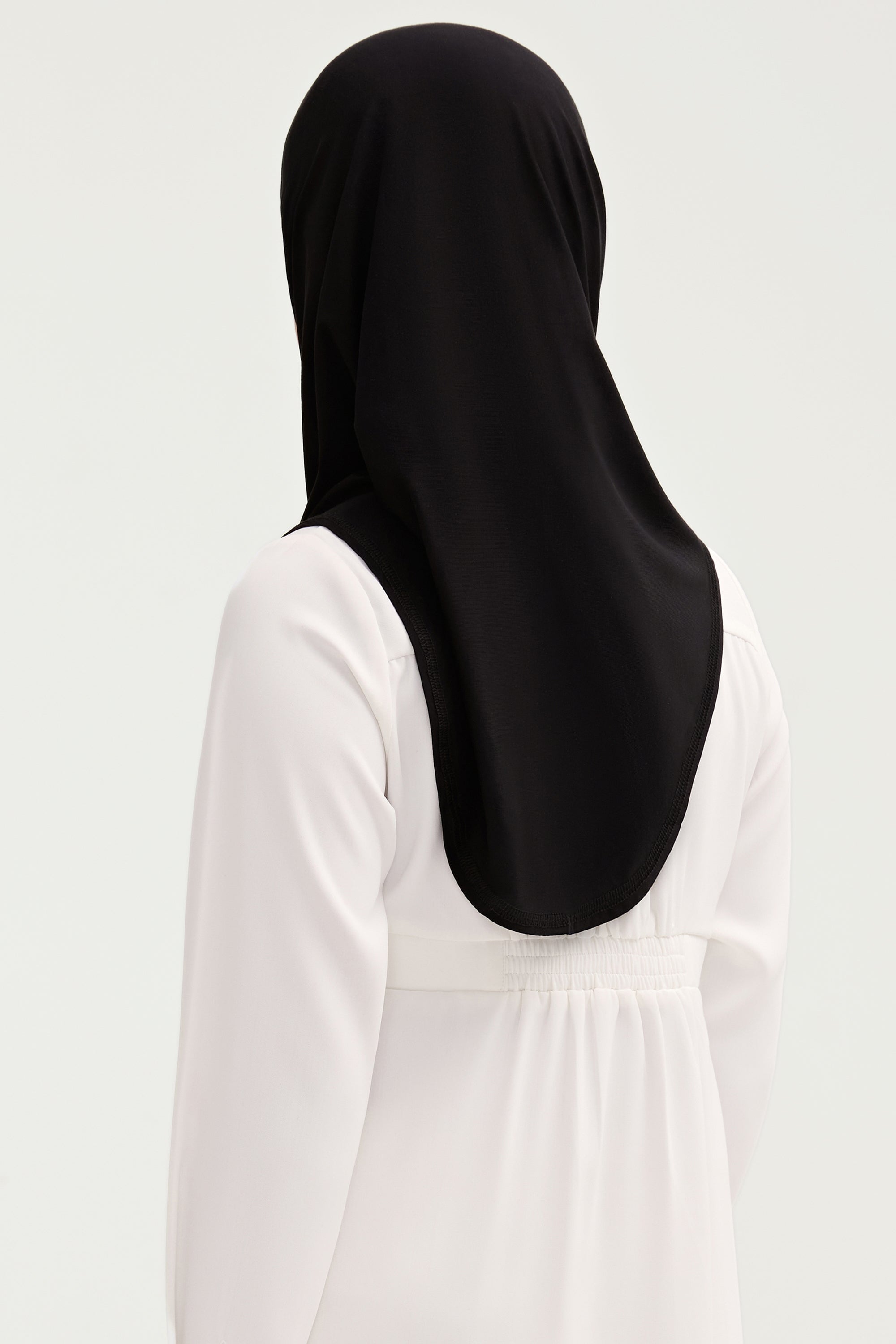 Amira Bamboo Jersey Instant Hijab - Black (Girls) Veiled