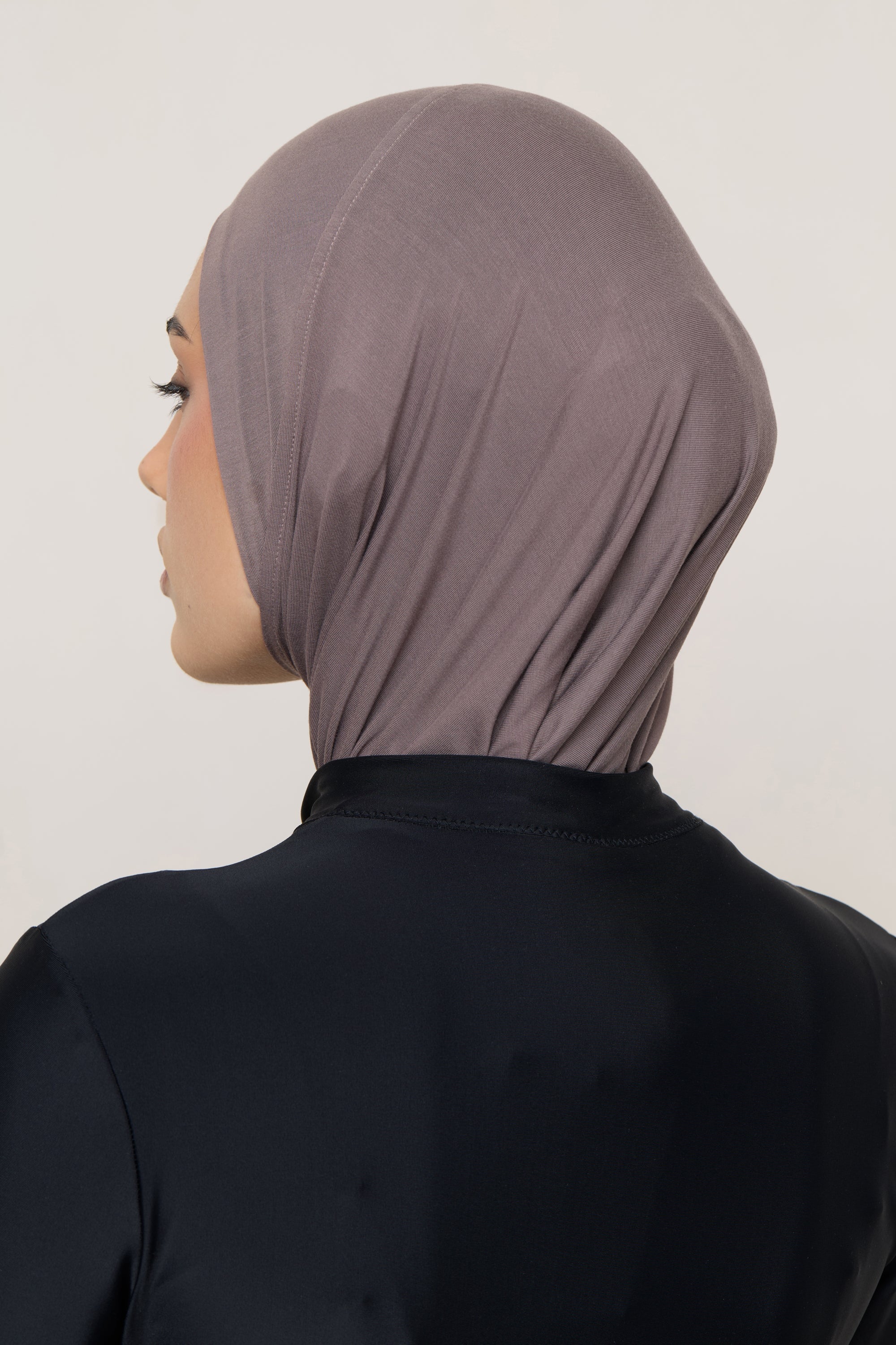 Amira Bamboo Jersey Instant Hijab - Deep Taupe Hijabs Veiled