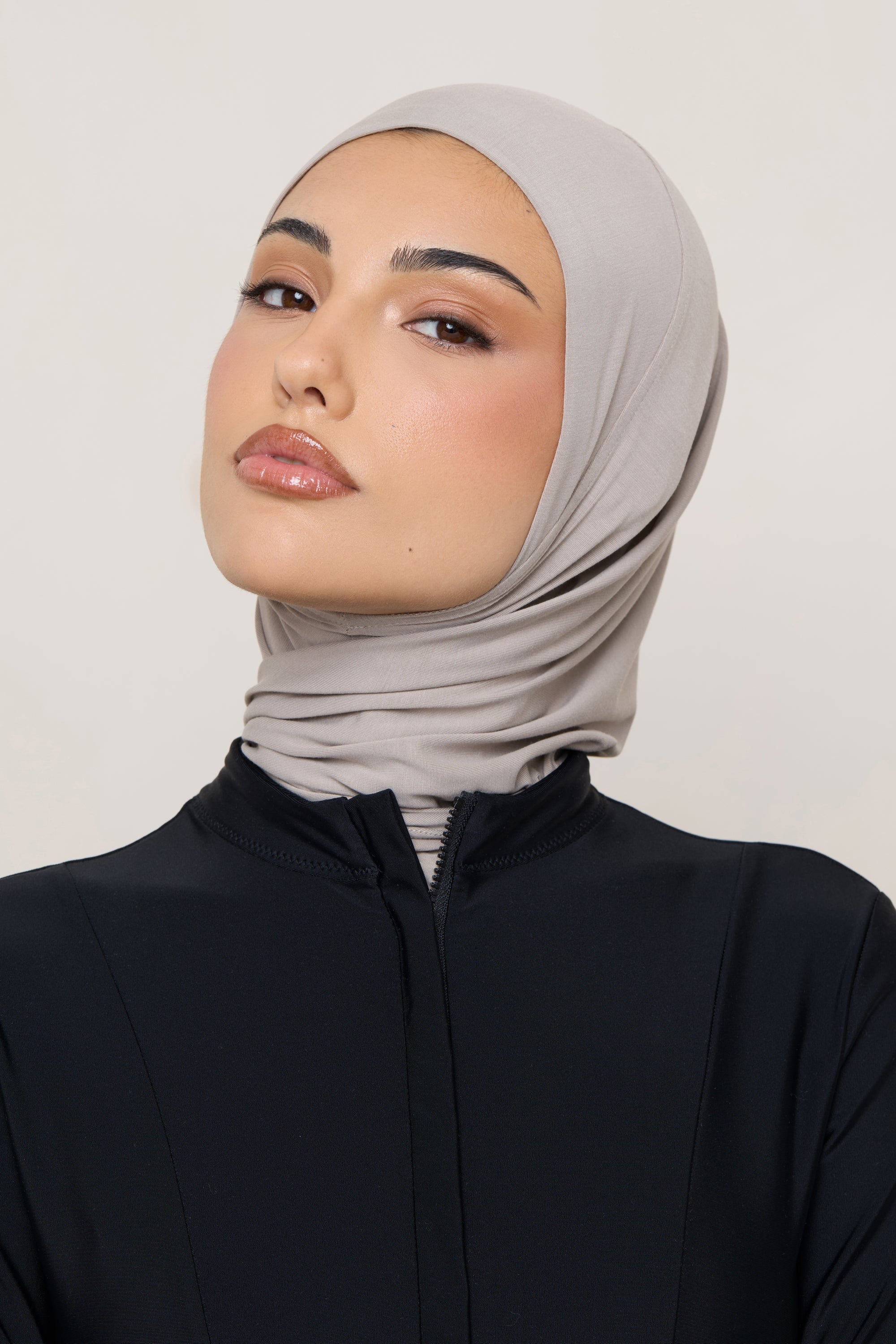 Amira Bamboo Jersey Instant Hijab - Mink Hijabs Veiled