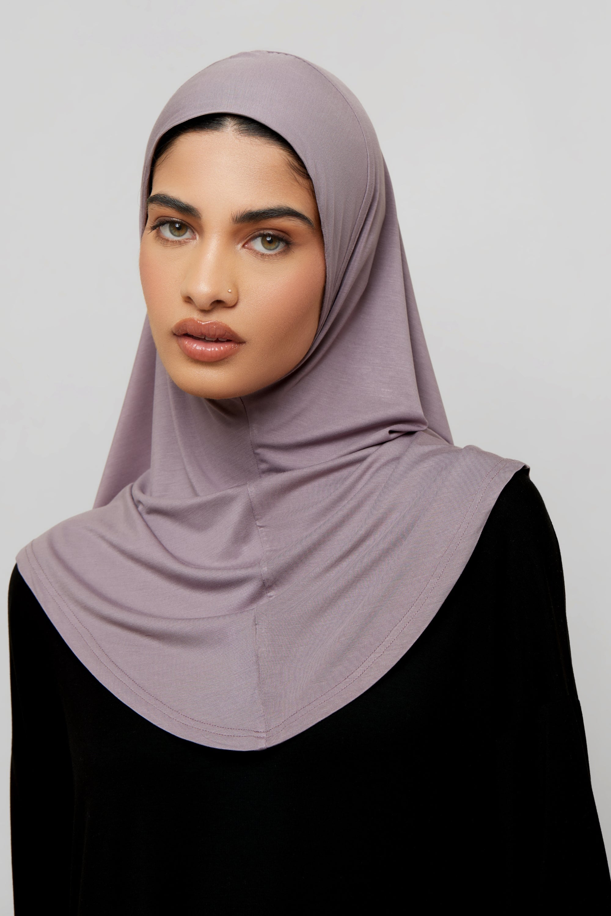 Amira Bamboo Jersey Instant Hijab - Purple Dove Hijabs Veiled