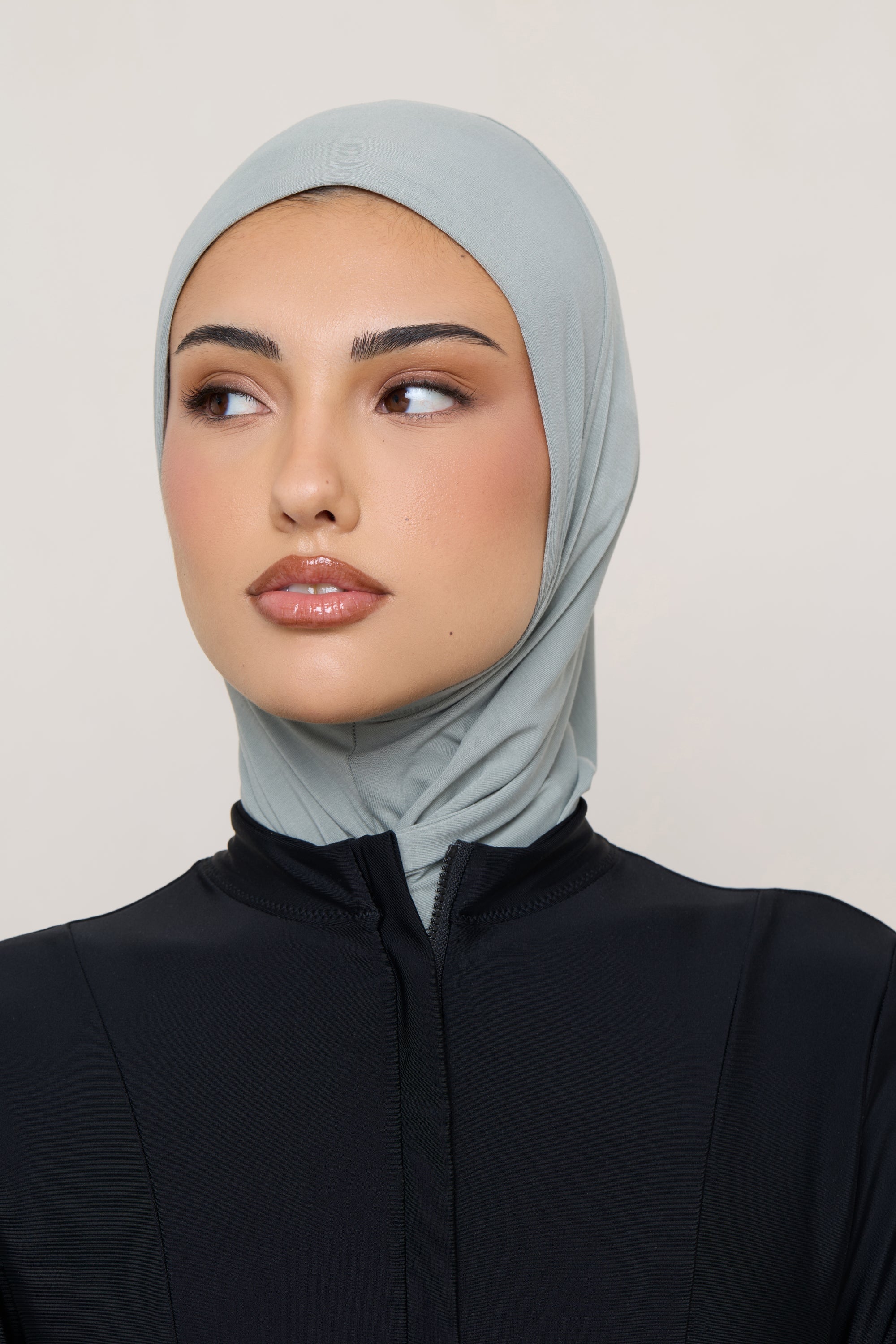 Amira Bamboo Jersey Instant Hijab - Sage Hijabs Veiled