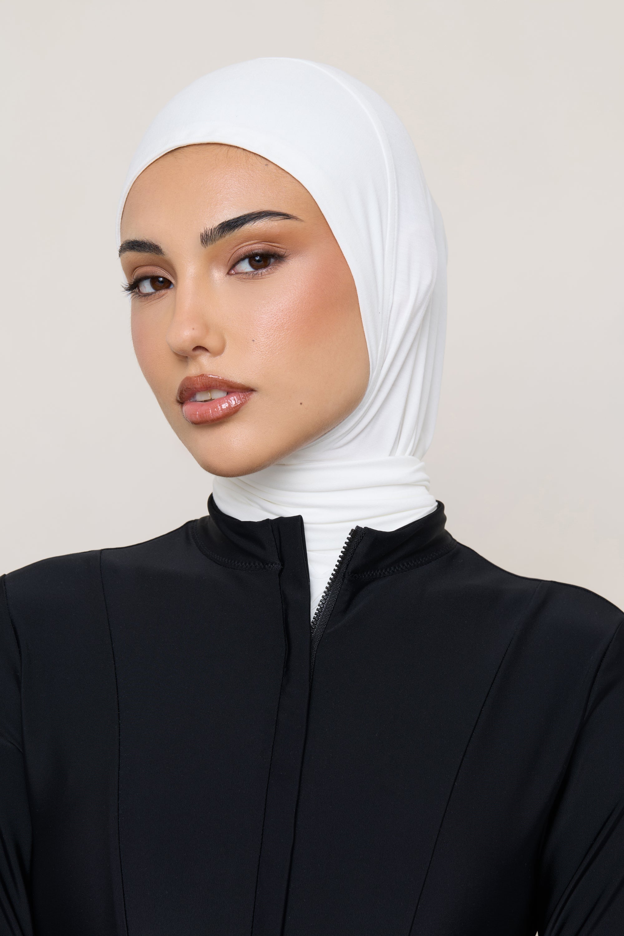 Amira Bamboo Jersey Instant Hijab - White Hijabs Veiled
