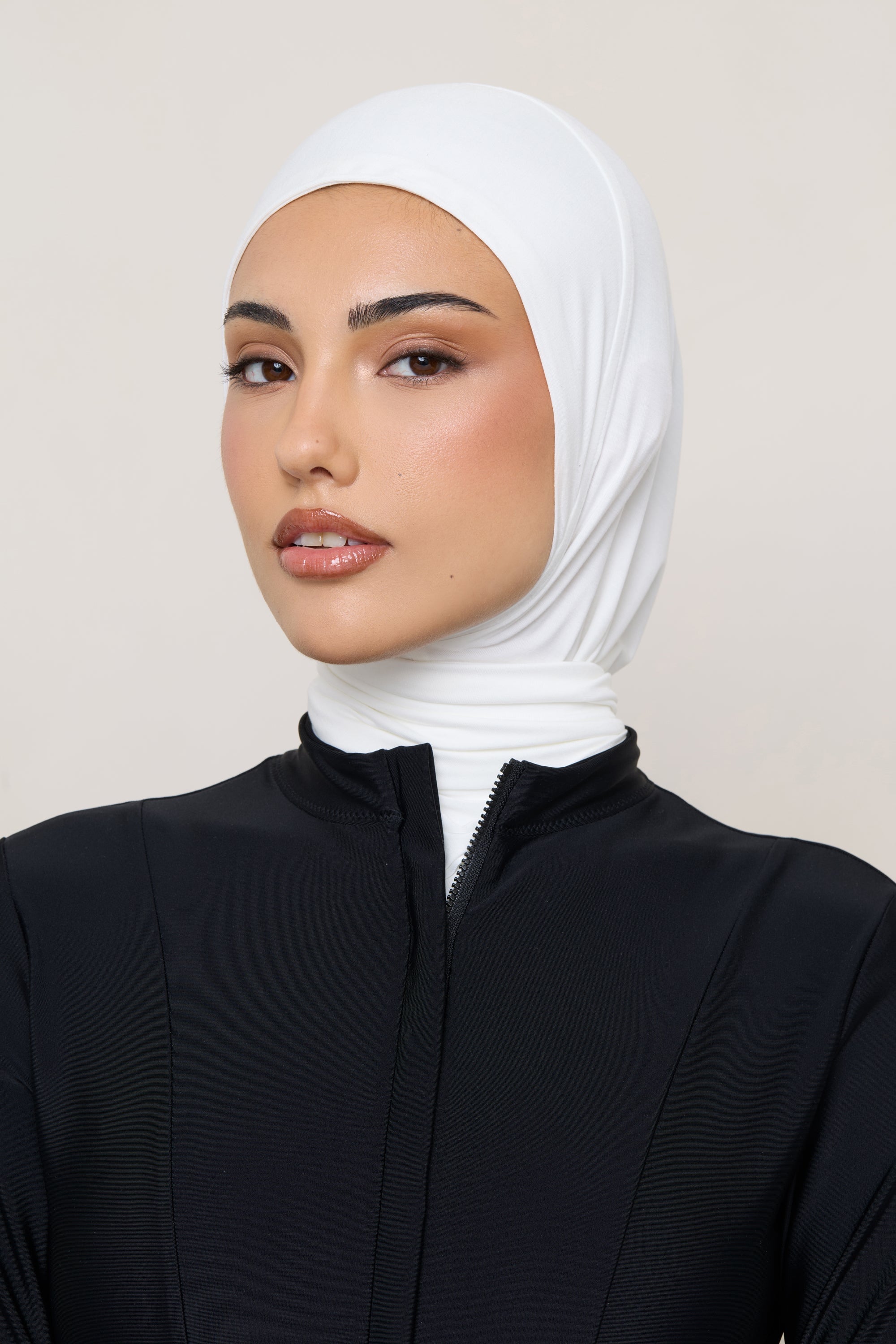 Amira Bamboo Jersey Instant Hijab - White Hijabs Veiled