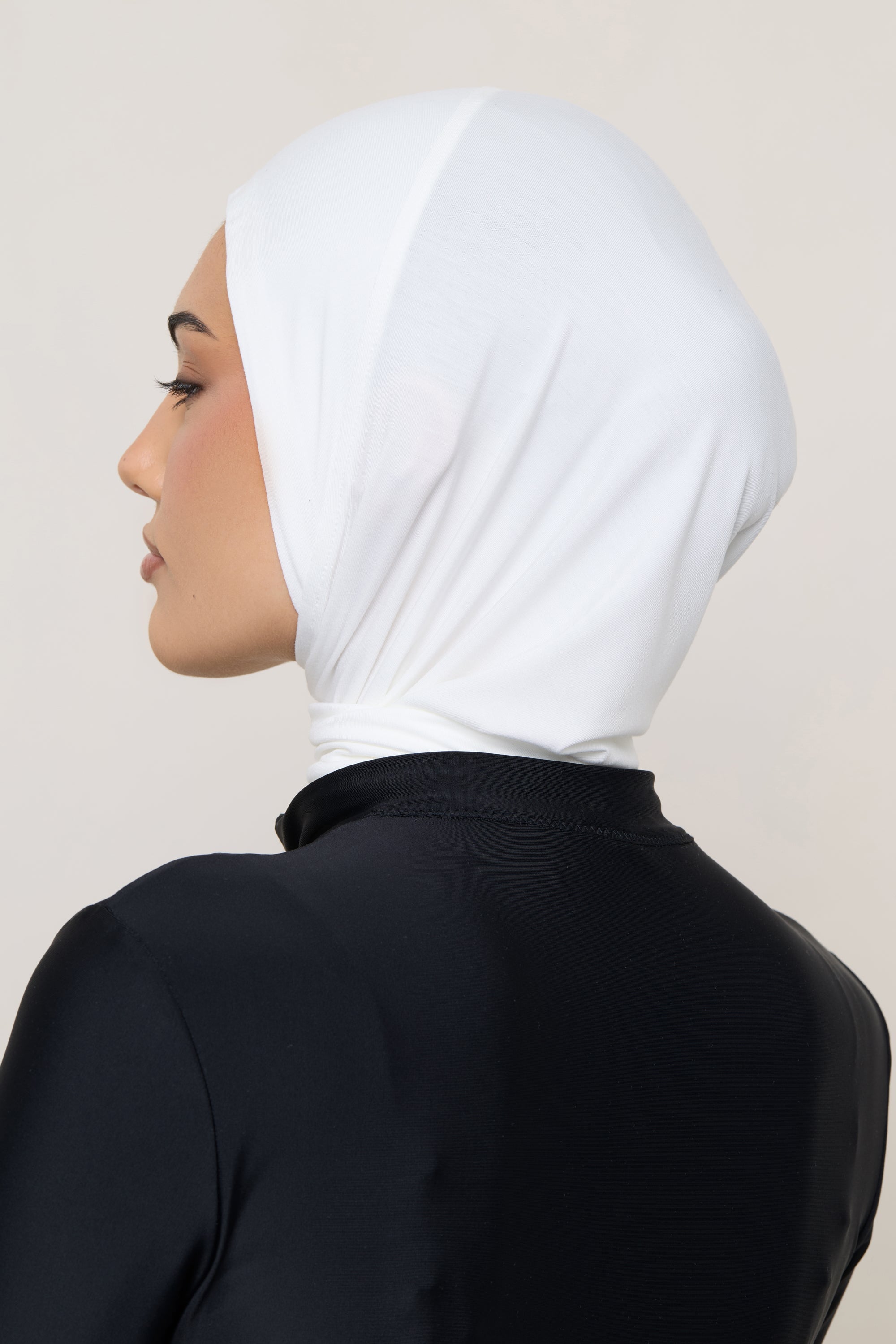 Amira Bamboo Jersey Instant Hijab - White Hijabs Veiled