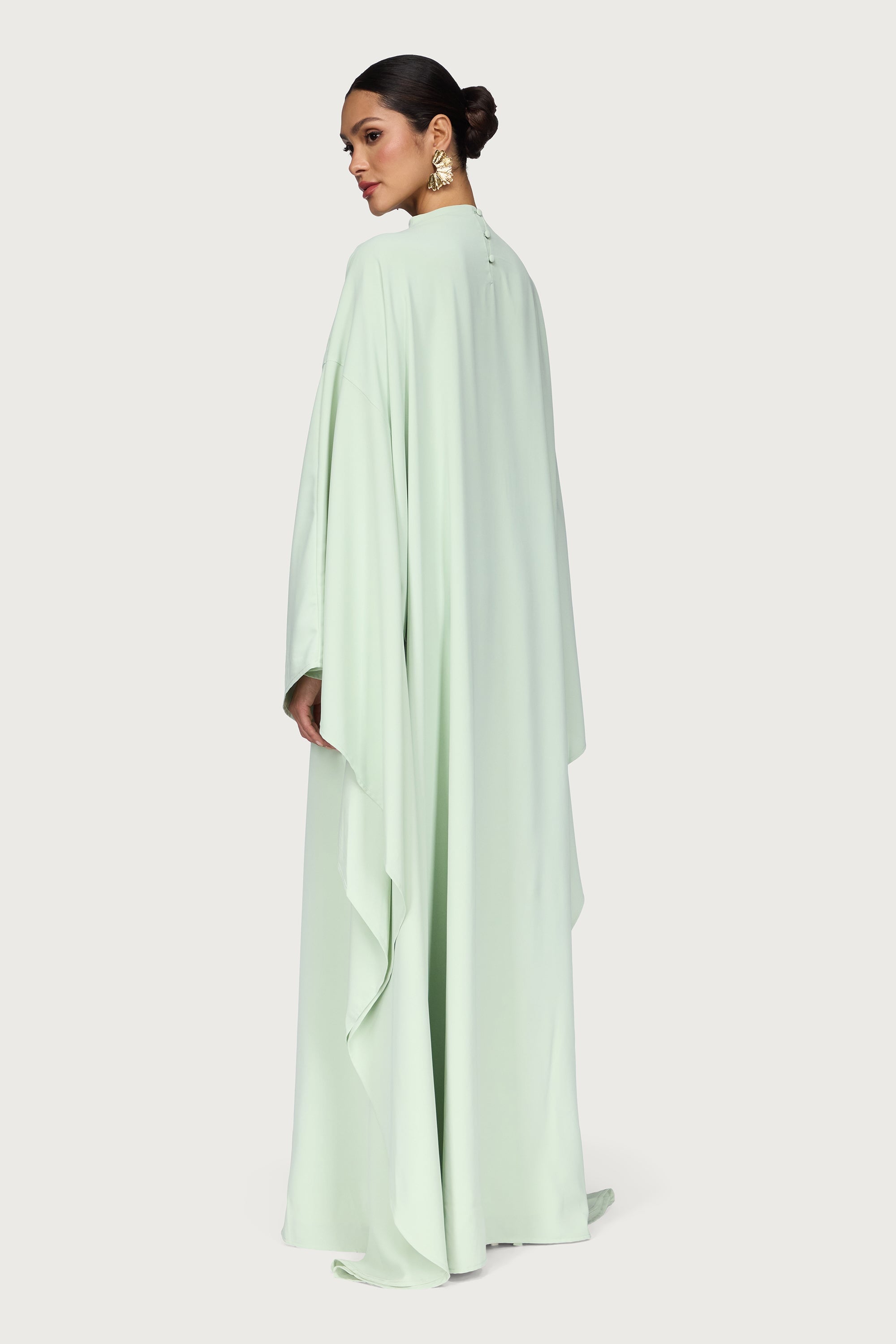 Amira Butterfly Inner Tie Abaya Dress - Pistachio Abayas Veiled