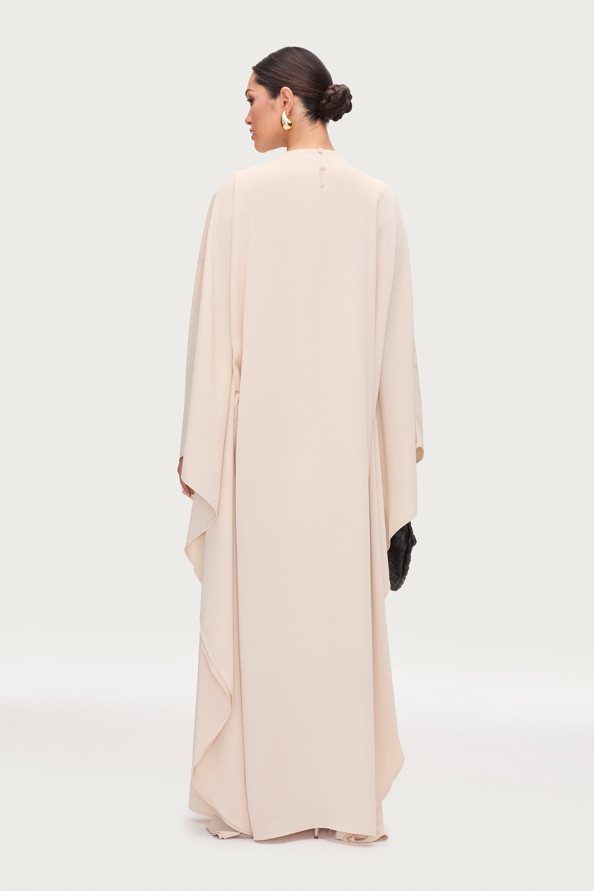 Amira Butterfly Inner Tie Abaya Dress - Stone Abayas Veiled