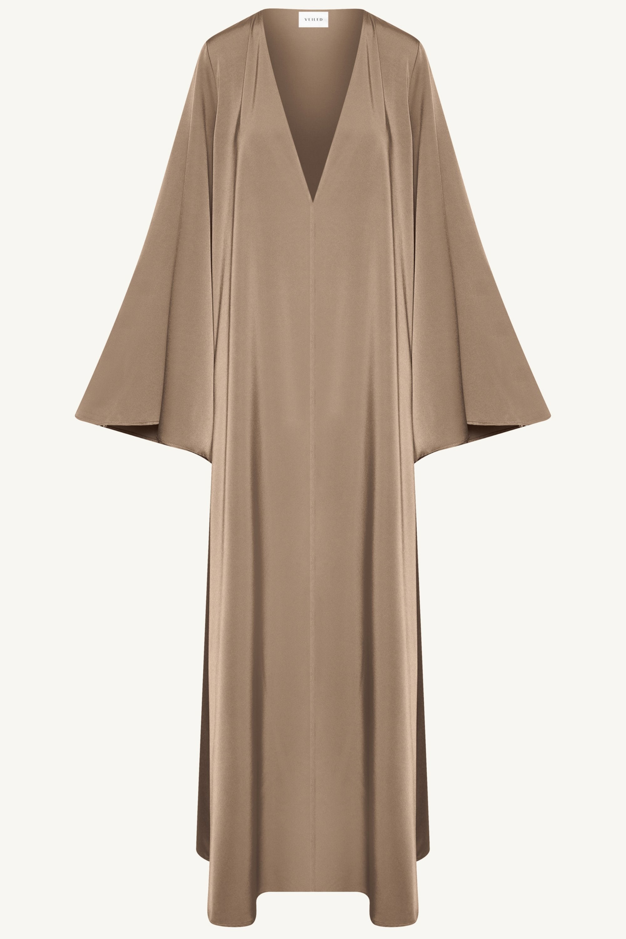 Arwa Flare Sleeve Open Abaya - Sage Abayas Veiled
