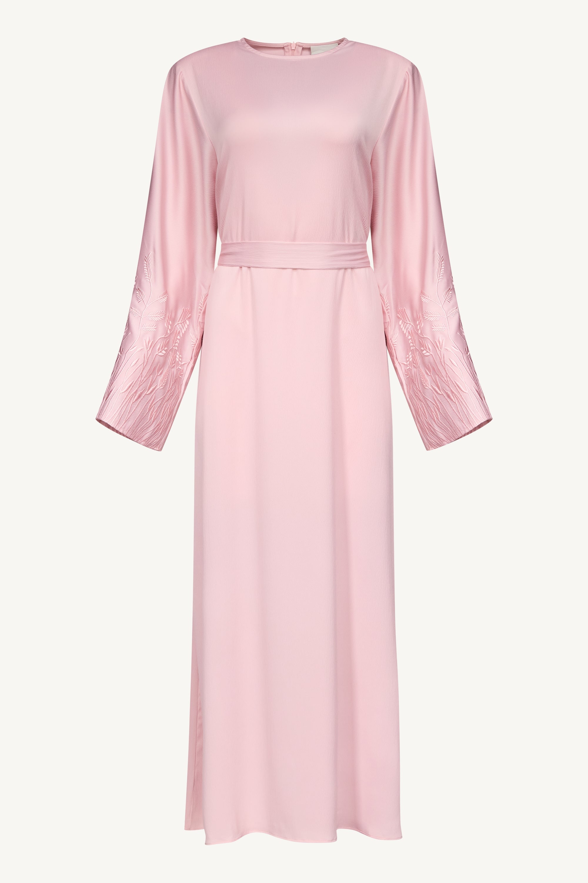 Ascia Embroidered Maxi Dress - Pastel Pink Abayas Veiled